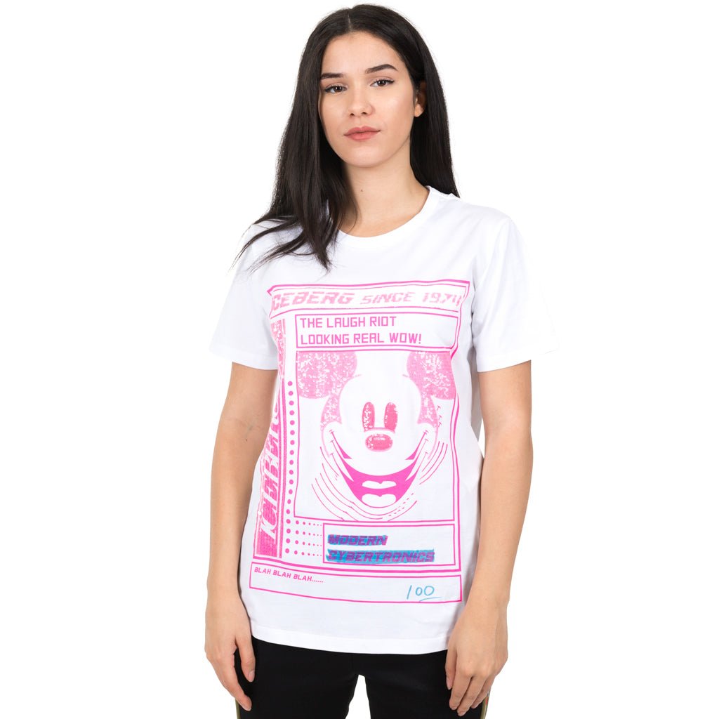 Iceberg Mickey Face Sequins Tee White - 1