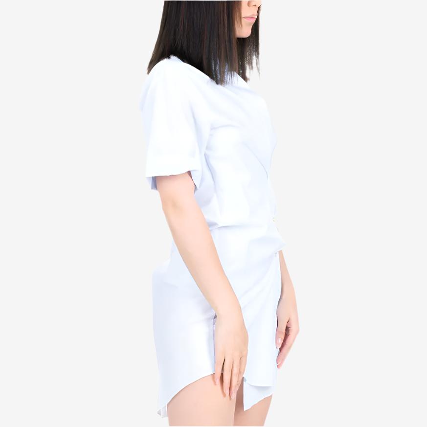 Unravel Womens Blue Stripe Draped Shirt Dress Blue - 3