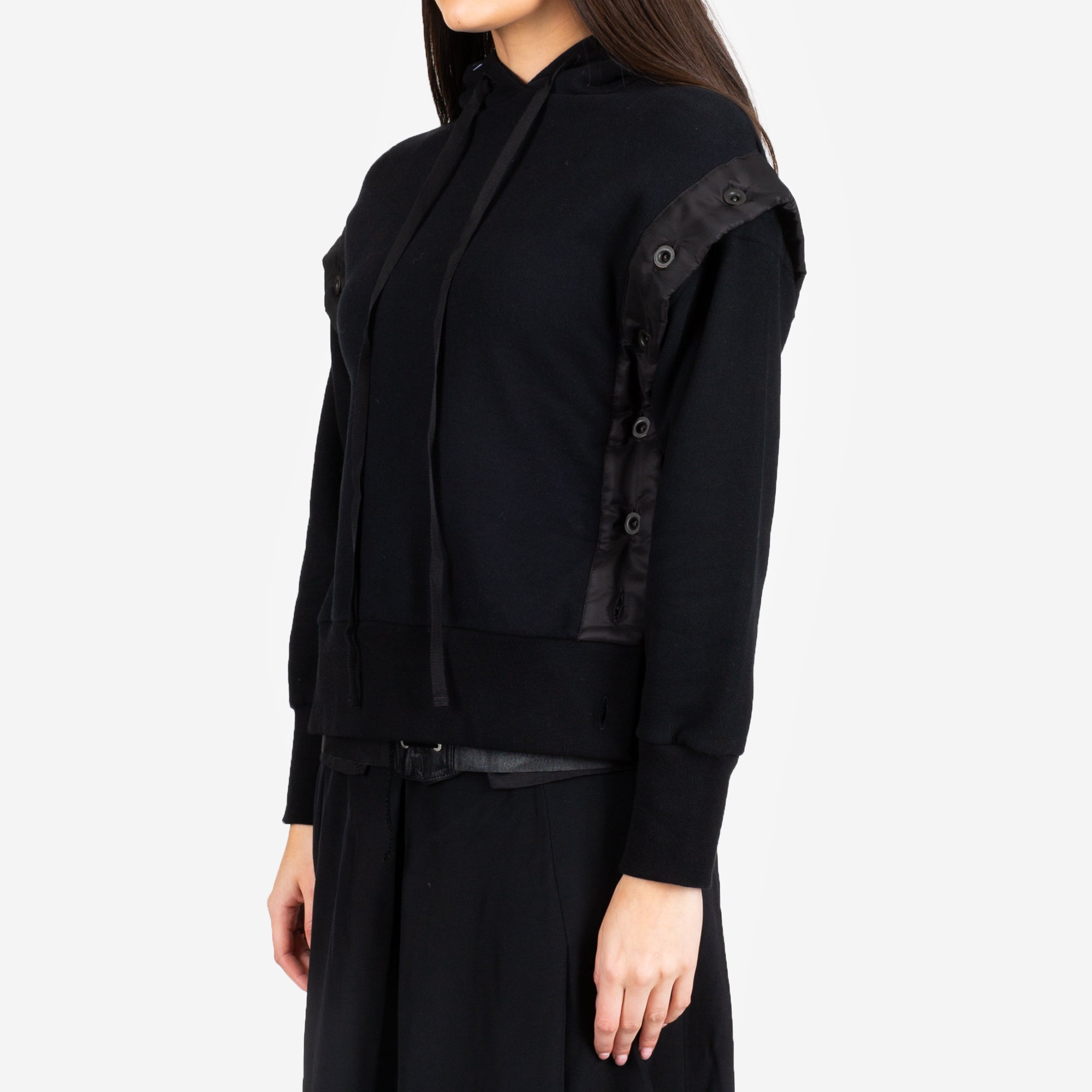 Unravel Womens Open Button Hoody Black - 3