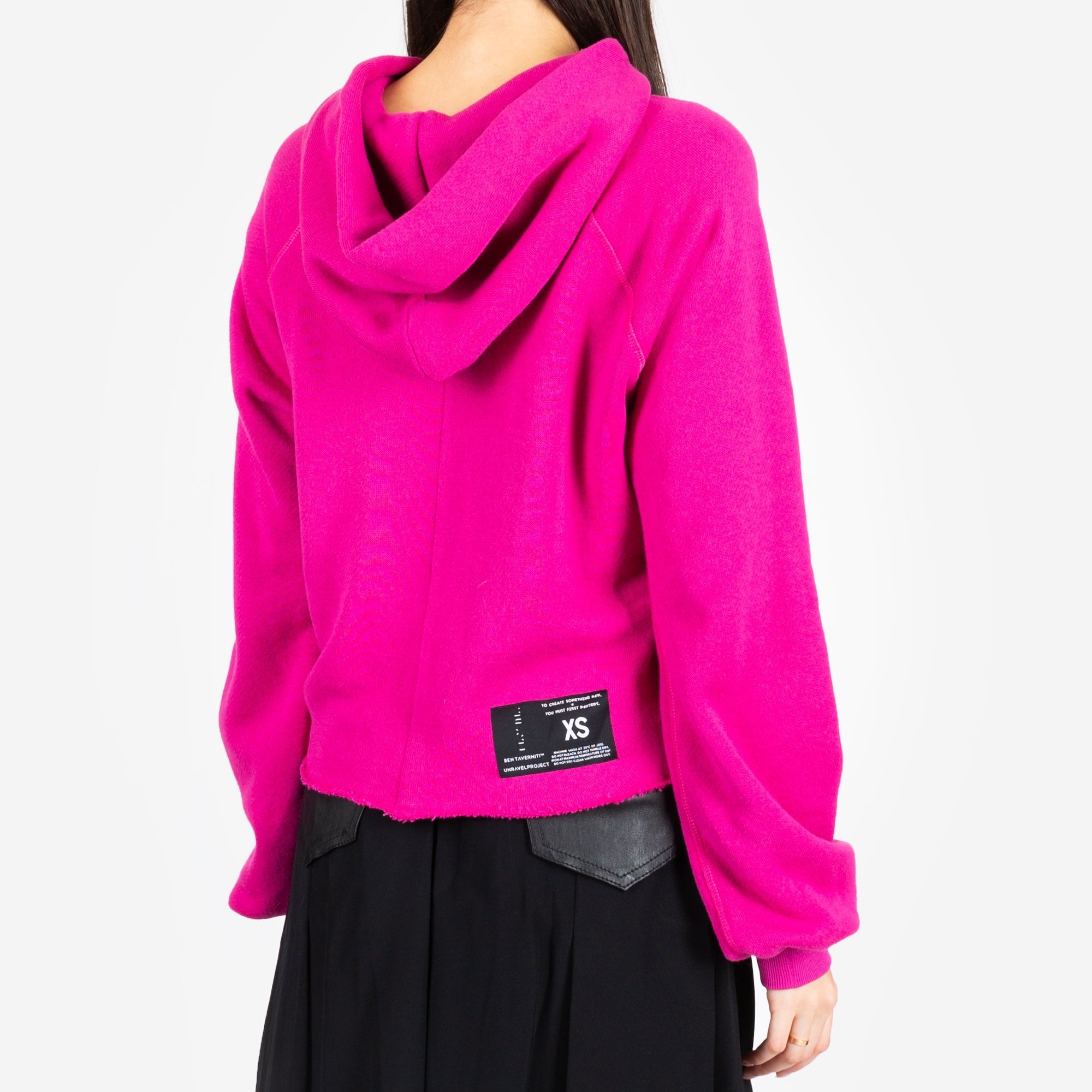 Unravel Womens Cot Cashmere Hoody Fuchsia - 3