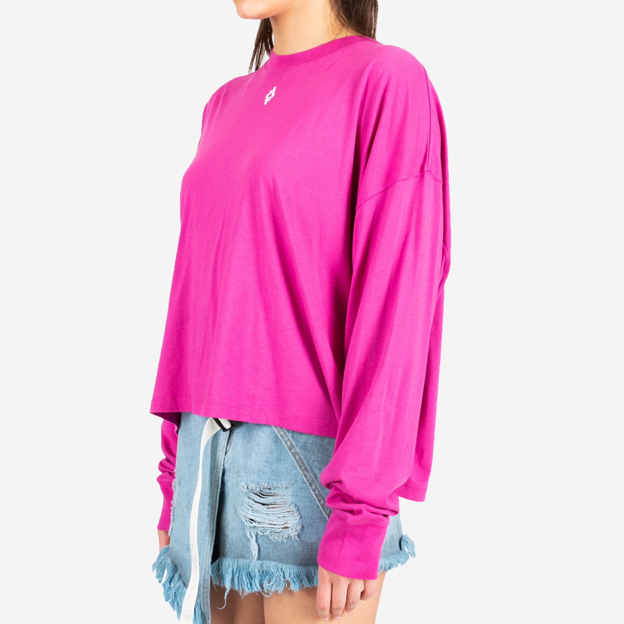 Marcelo Burlon Womens Melted Wings Long Sleeve T-Shirt Pink - 3
