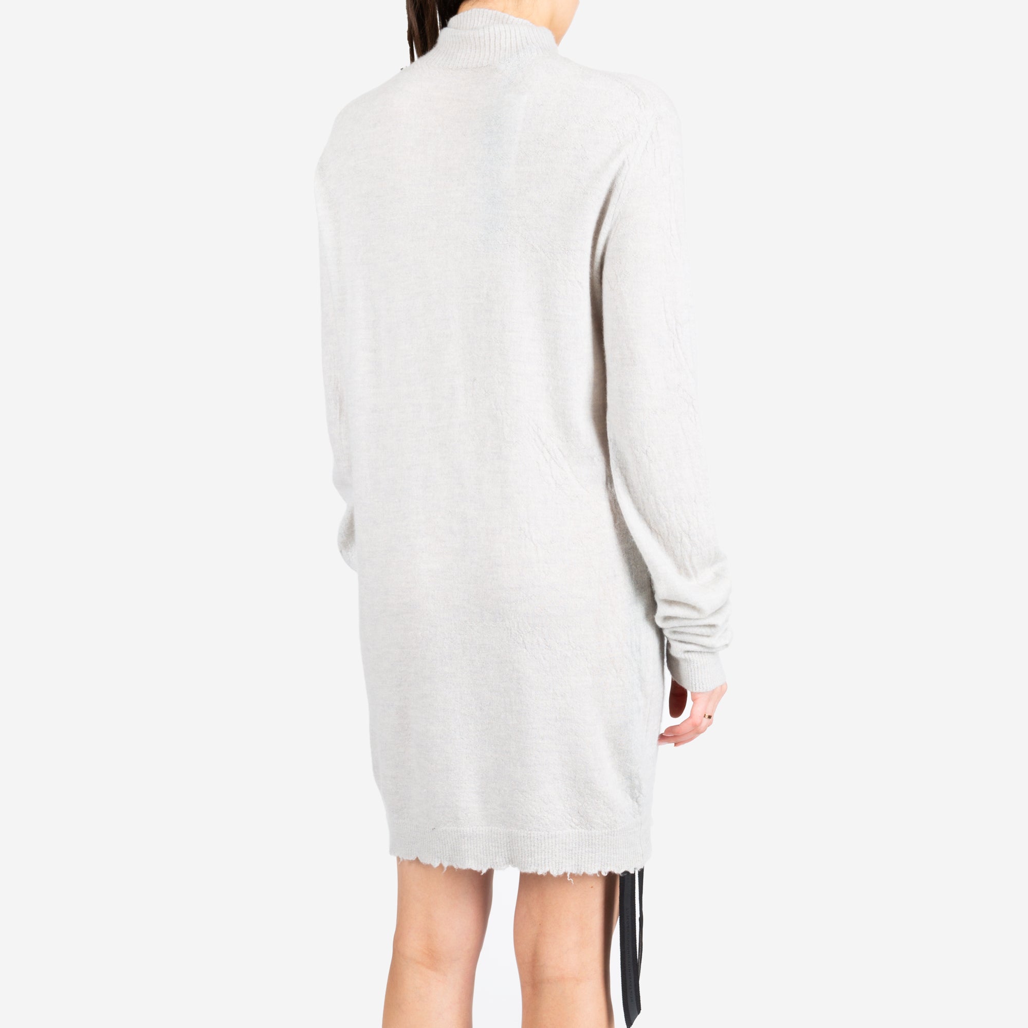 Unravel Womens Boiled Turtleneck Sweater Dress Light Grey - 2