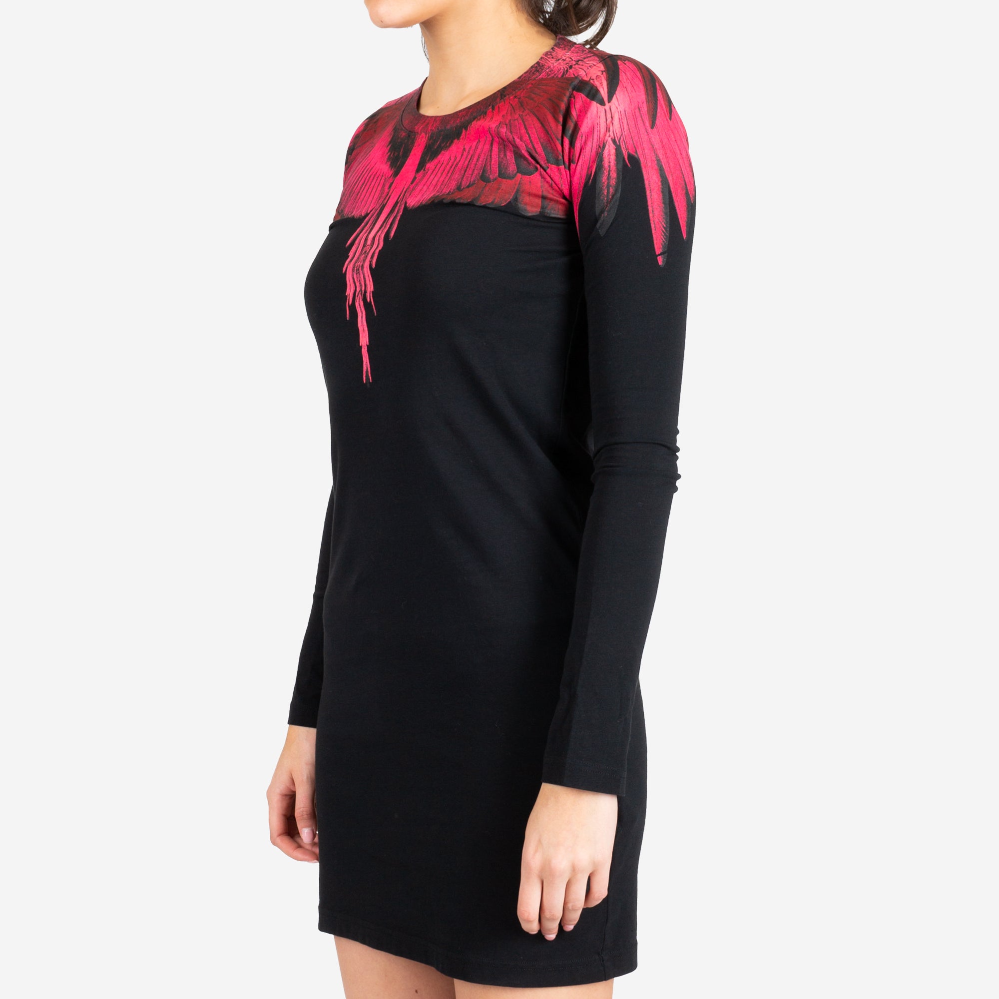 Marcelo Burlon Womens Fuchsia Wings Dress Black - 2