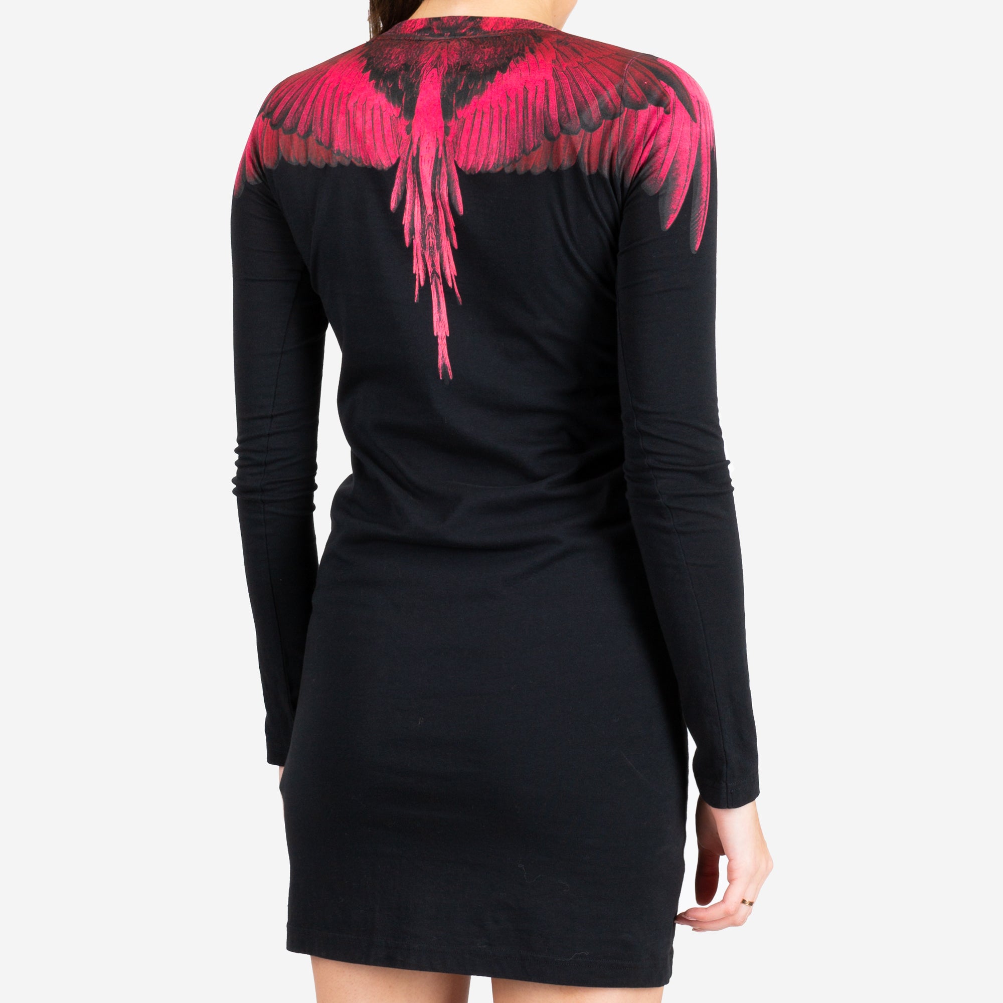 Marcelo Burlon Womens Fuchsia Wings Dress Black - 3