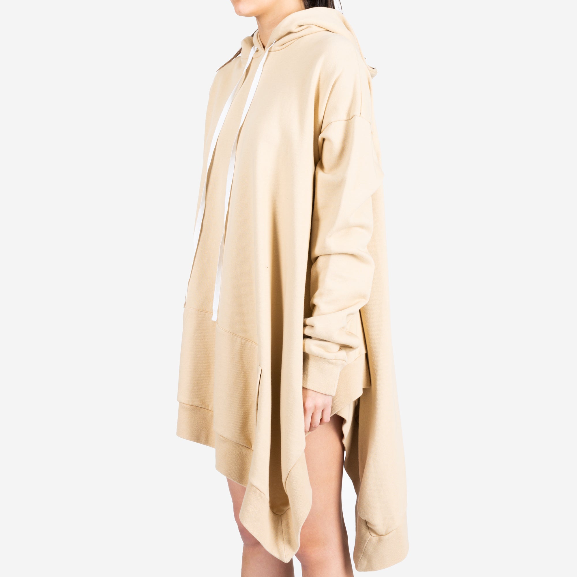 Unravel Asymmetric Hooded Dress Nude - 3