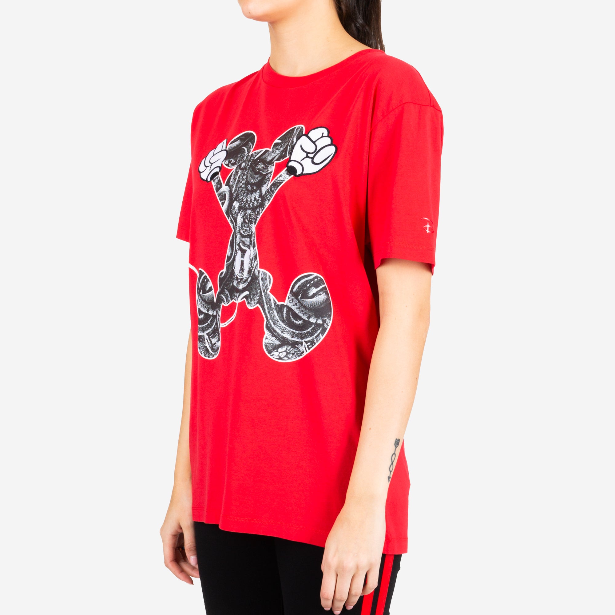 Marcelo Burlon Womens Mickey Mouse Jump Tee Red - 2