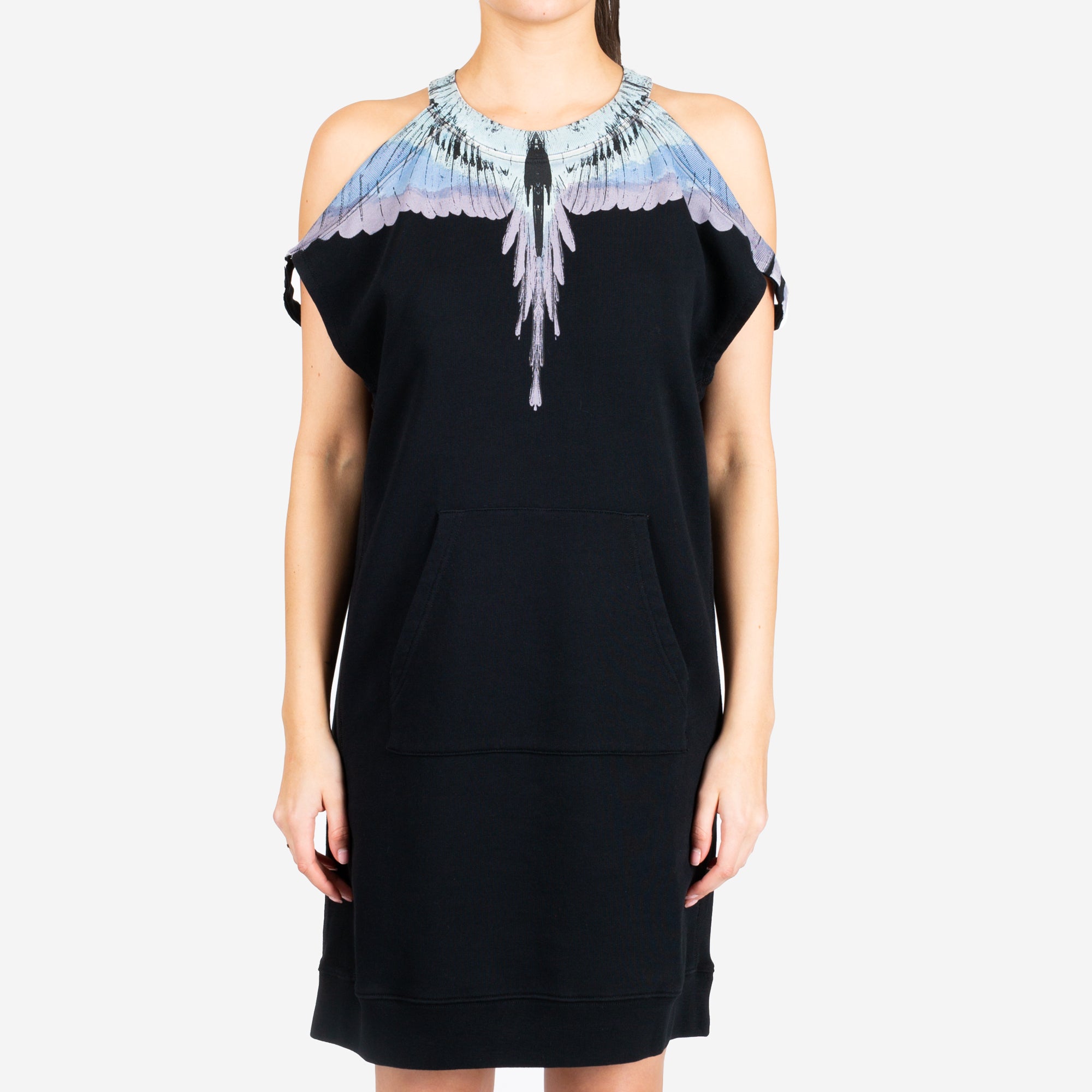 Marcelo Burlon Womens Wings No Shoulders Dress Black - 1
