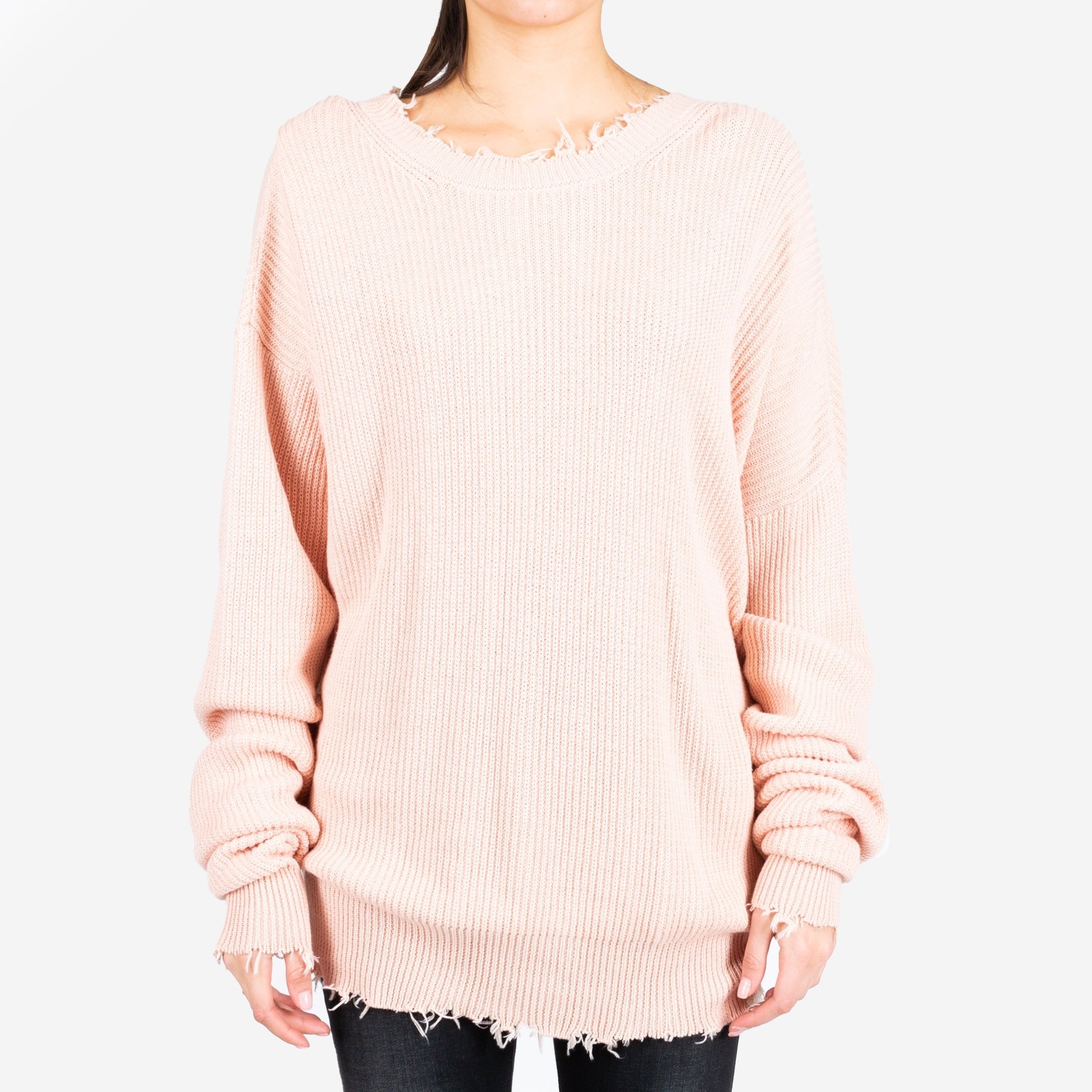 Unravel Womens Ribbed Oversized Sweater Light Pink - 1