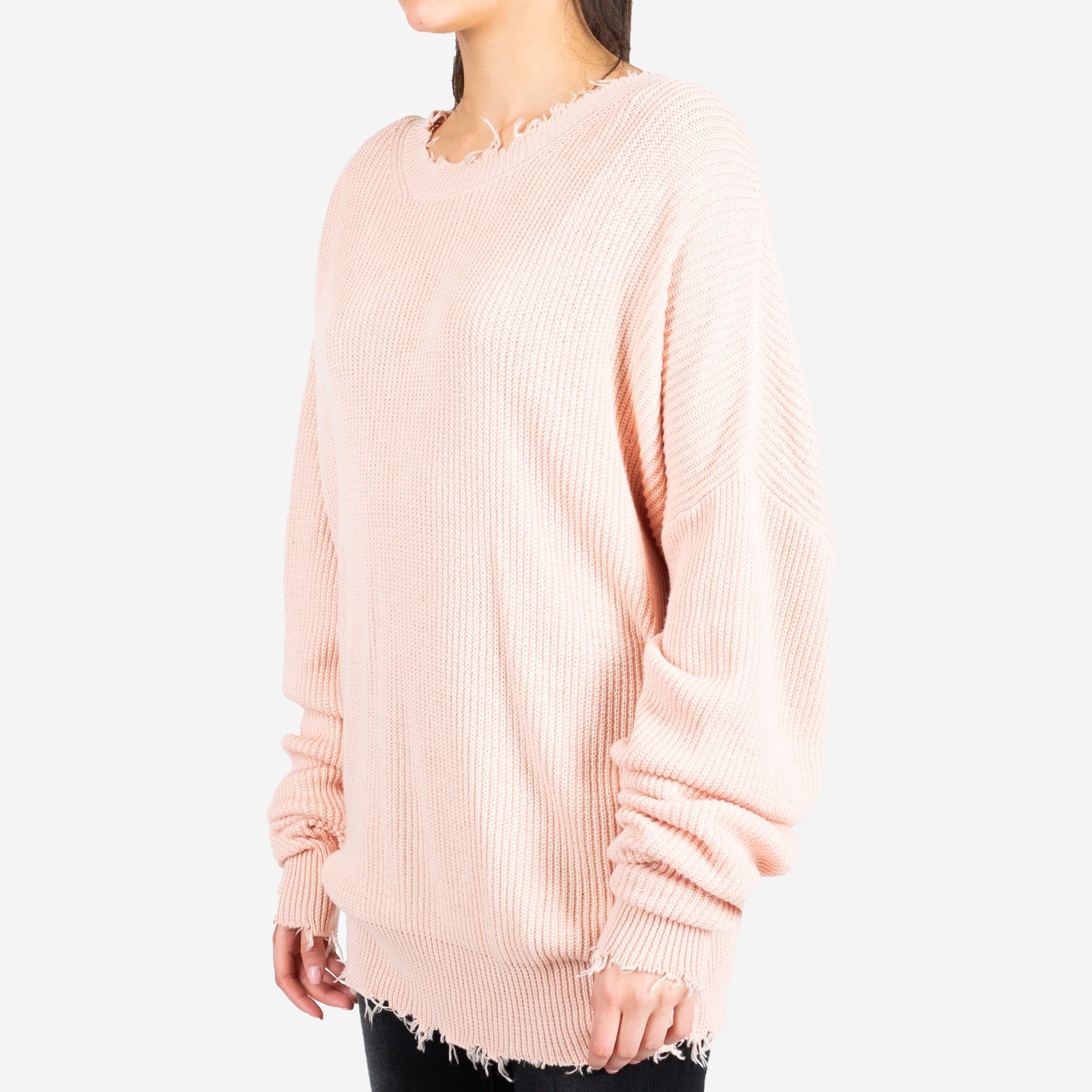 Unravel Womens Ribbed Oversized Sweater Light Pink - 2