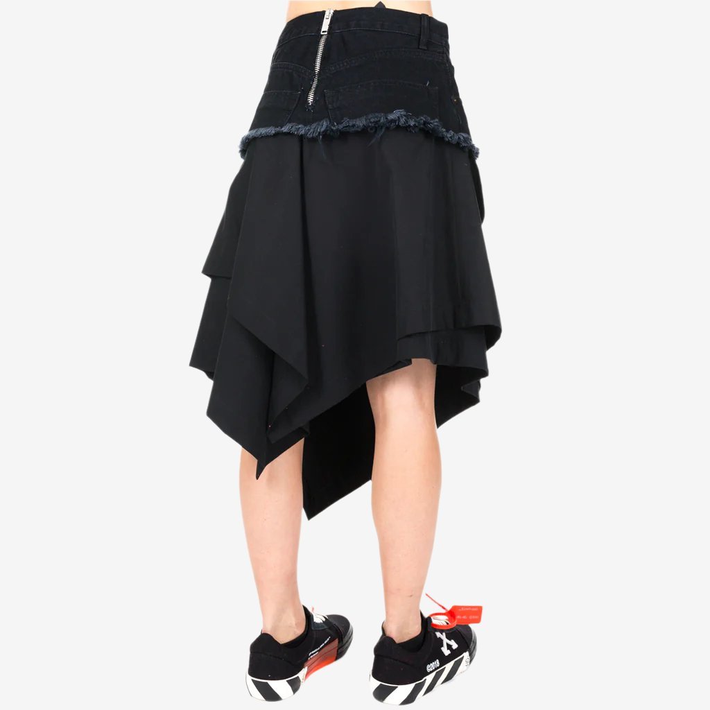 Unravel Womens Tela Asymmetrical Denim Skirt Black - 3