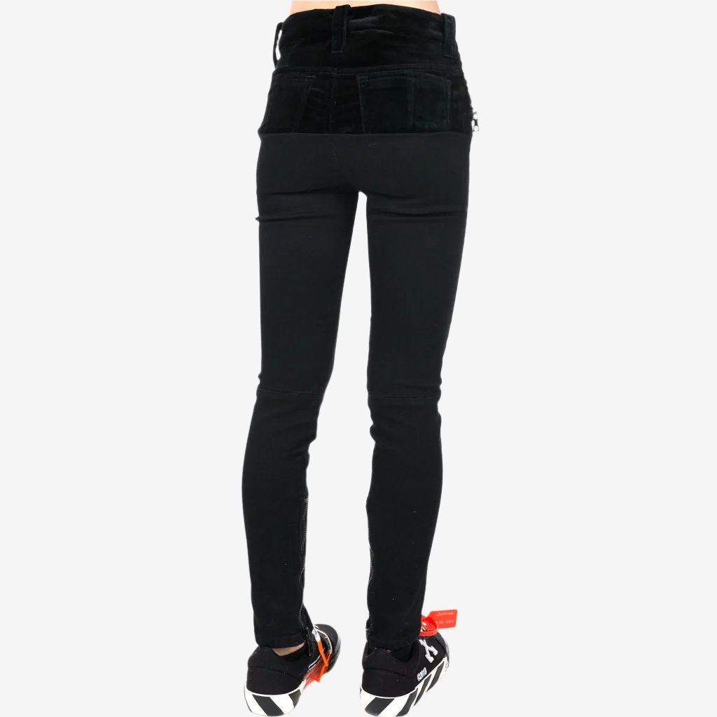Unravel Womens Stone Denim Velvet Lace Up Jeans