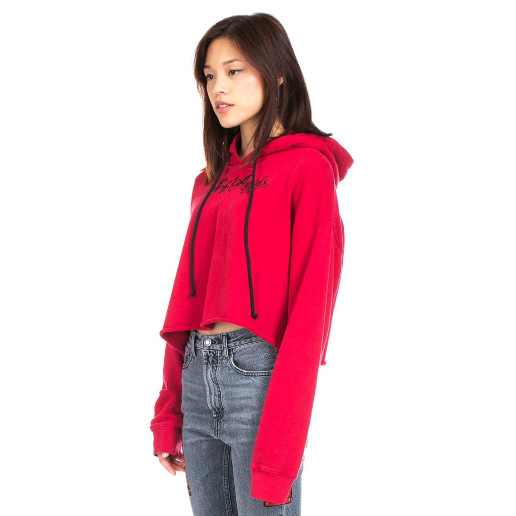 Adaptation Womens City of Angels Cropped Hoody Red - 3