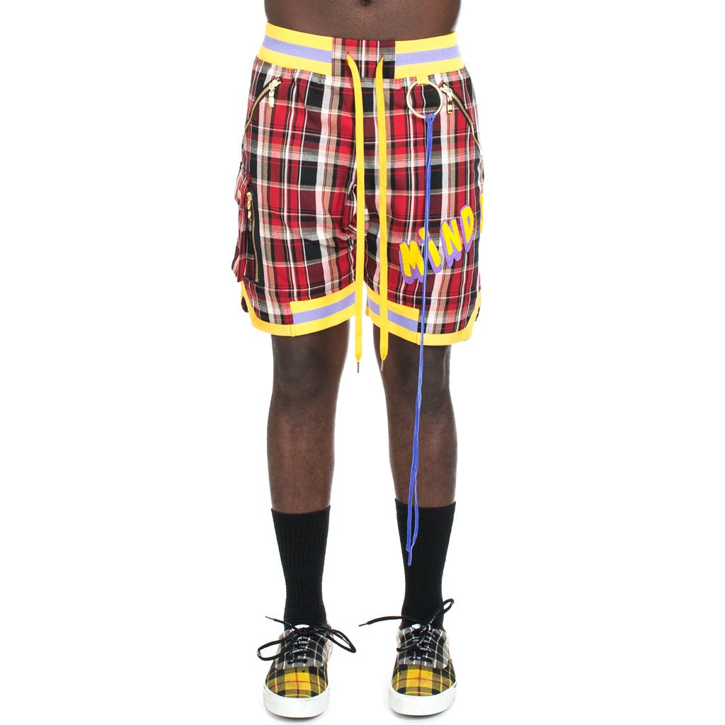 Mindseeker Red Check Patch Shorts Red - 1