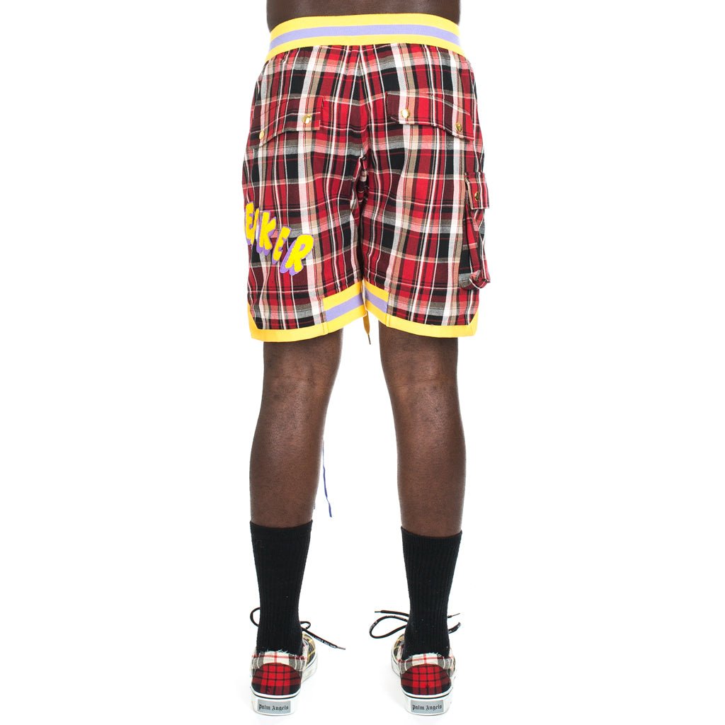 Mindseeker Red Check Patch Shorts Red - 3