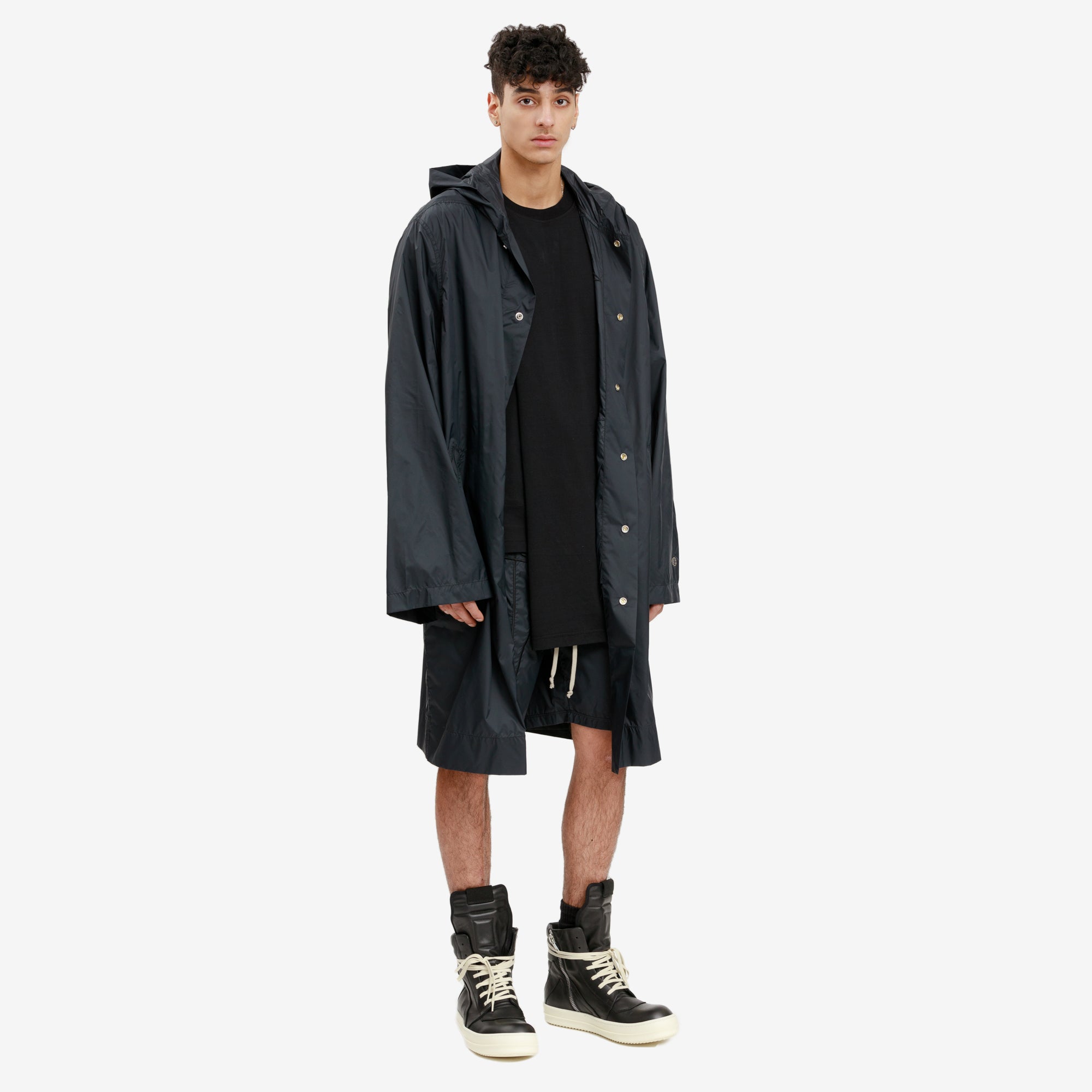 Rick Owens Champion Hooded Parka Black - 2