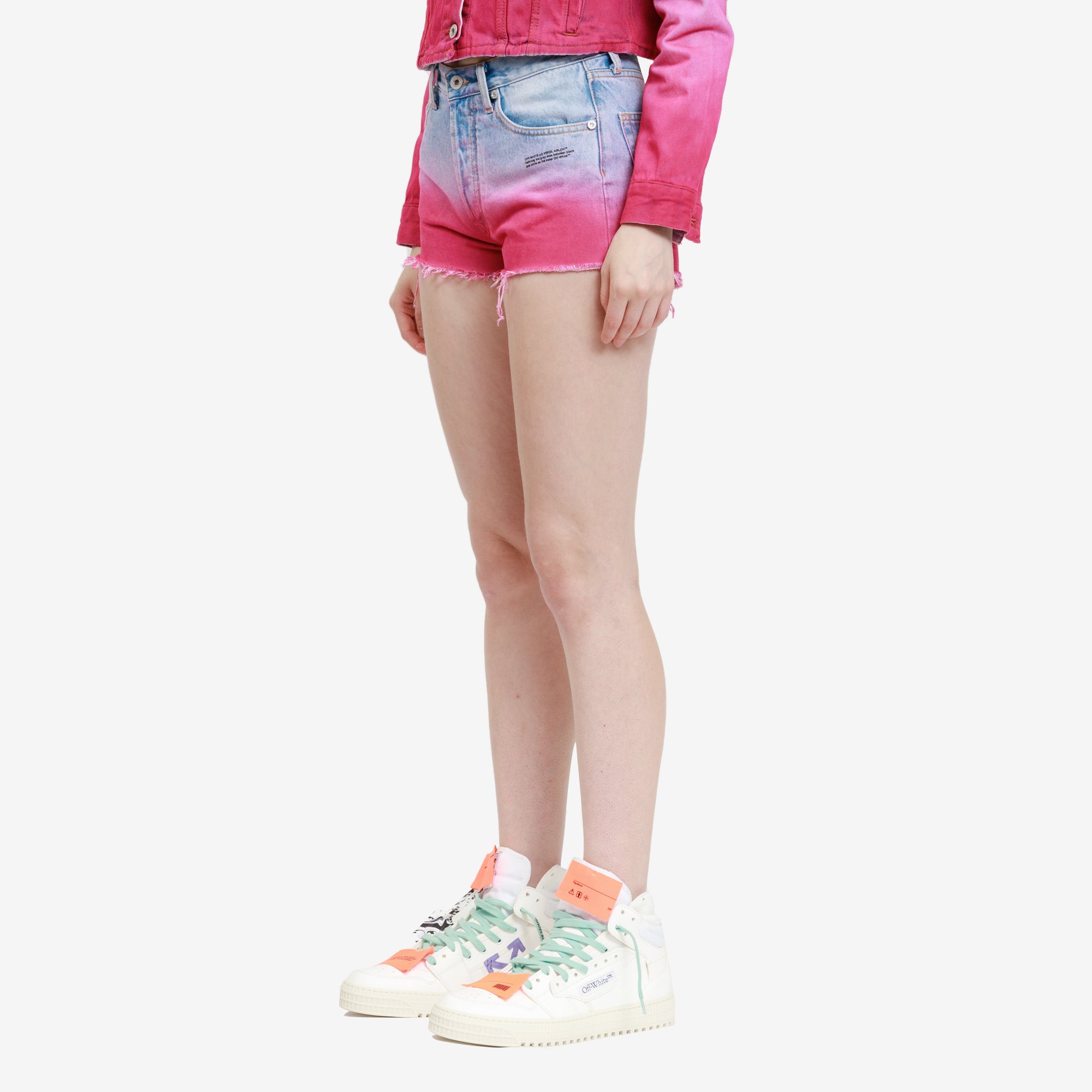 Off - White Womens Degrade Shorts BLEACH - 3