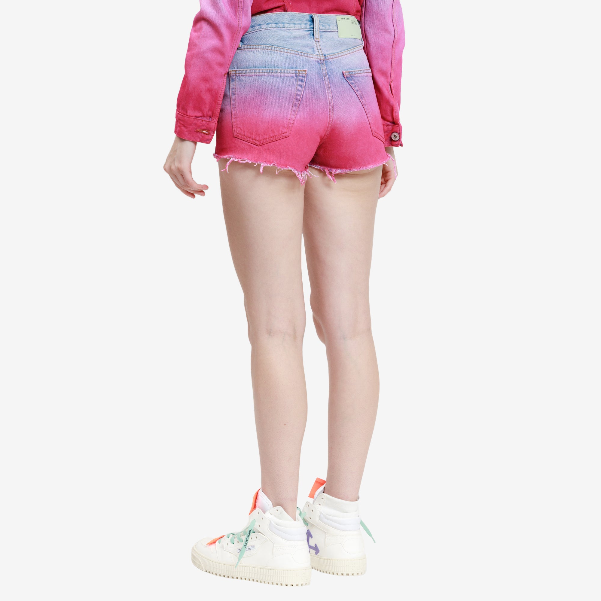 Off - White Womens Degrade Shorts BLEACH - 4