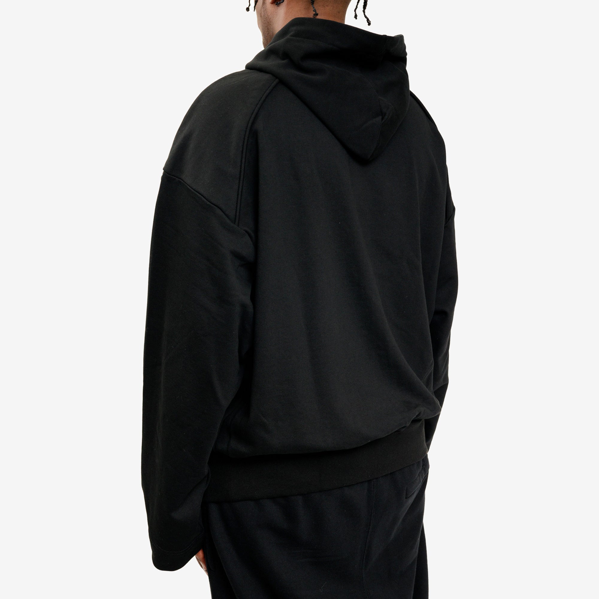 Juun.J Leather Patch Hoody Black - 4