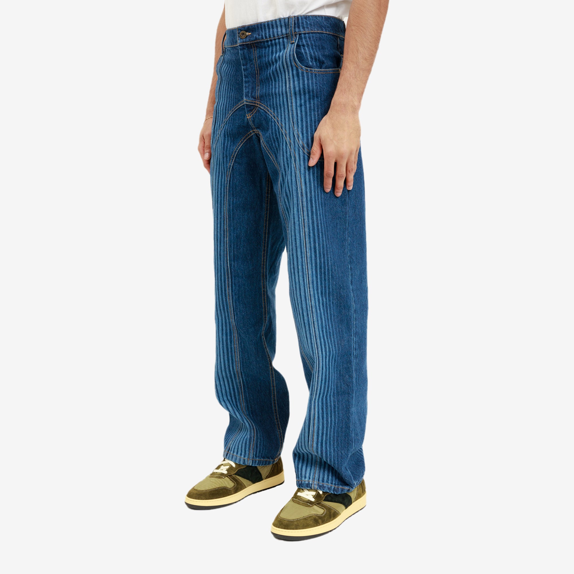 Ahluwalia Signature Low Rise Jeans Indigo - 3