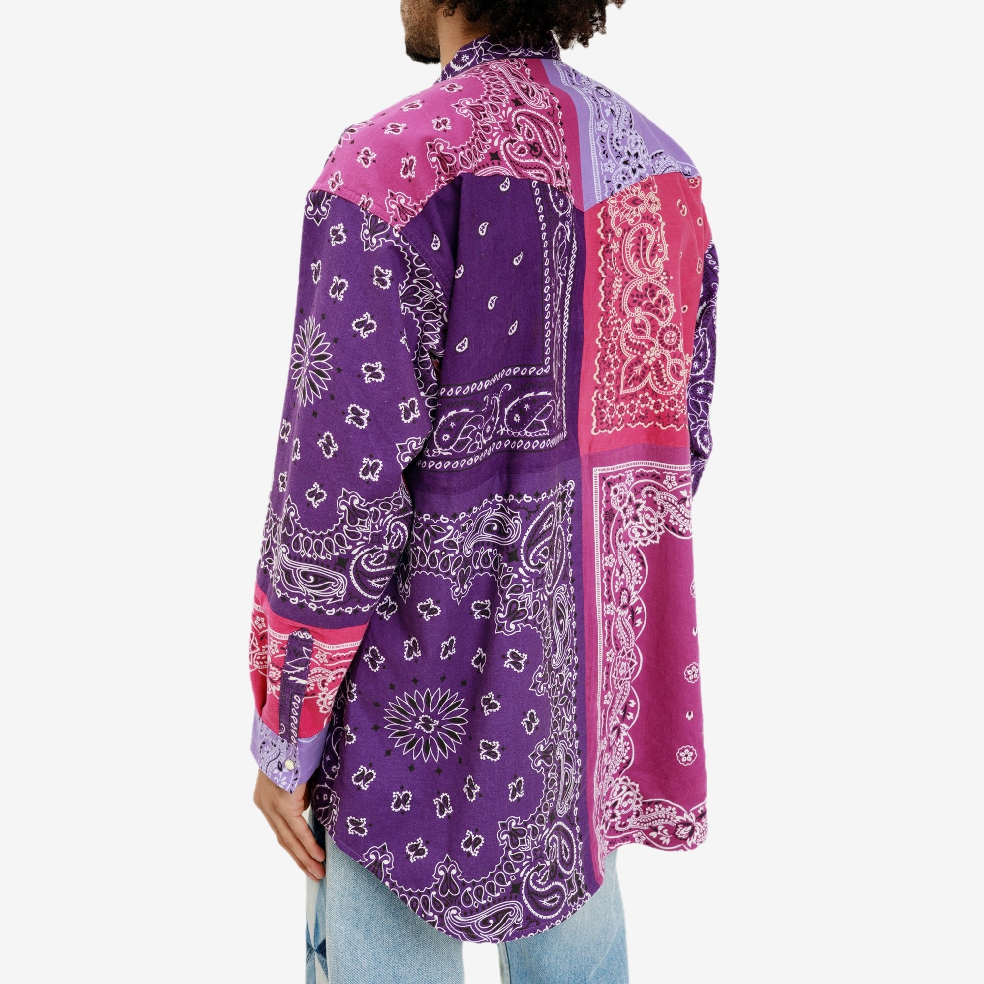 Children of the Discordance Bandana Patchwork LS Shirt Purple - 4