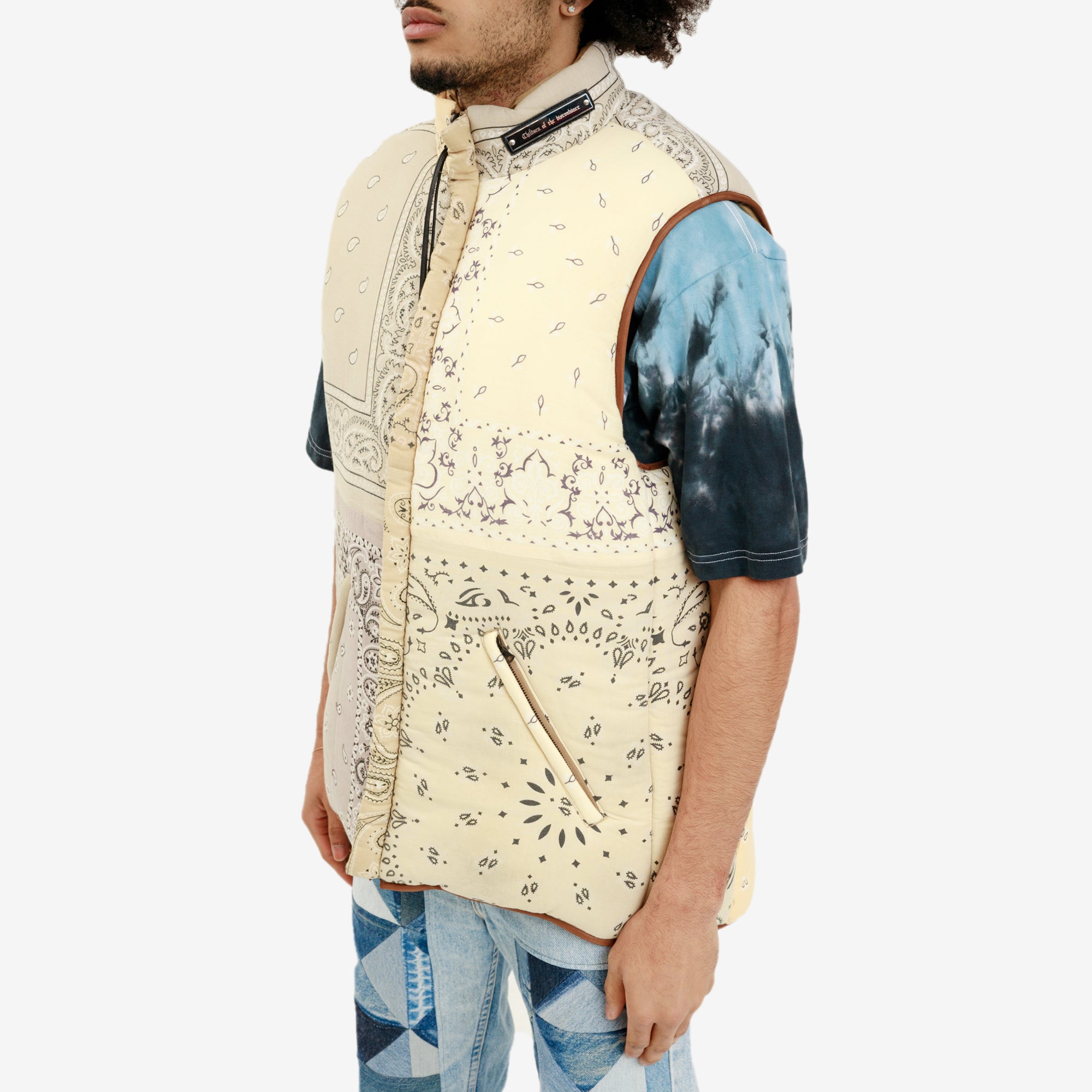Children of the Discordance Bandana Patchwork Reverse Vest Beige - 3