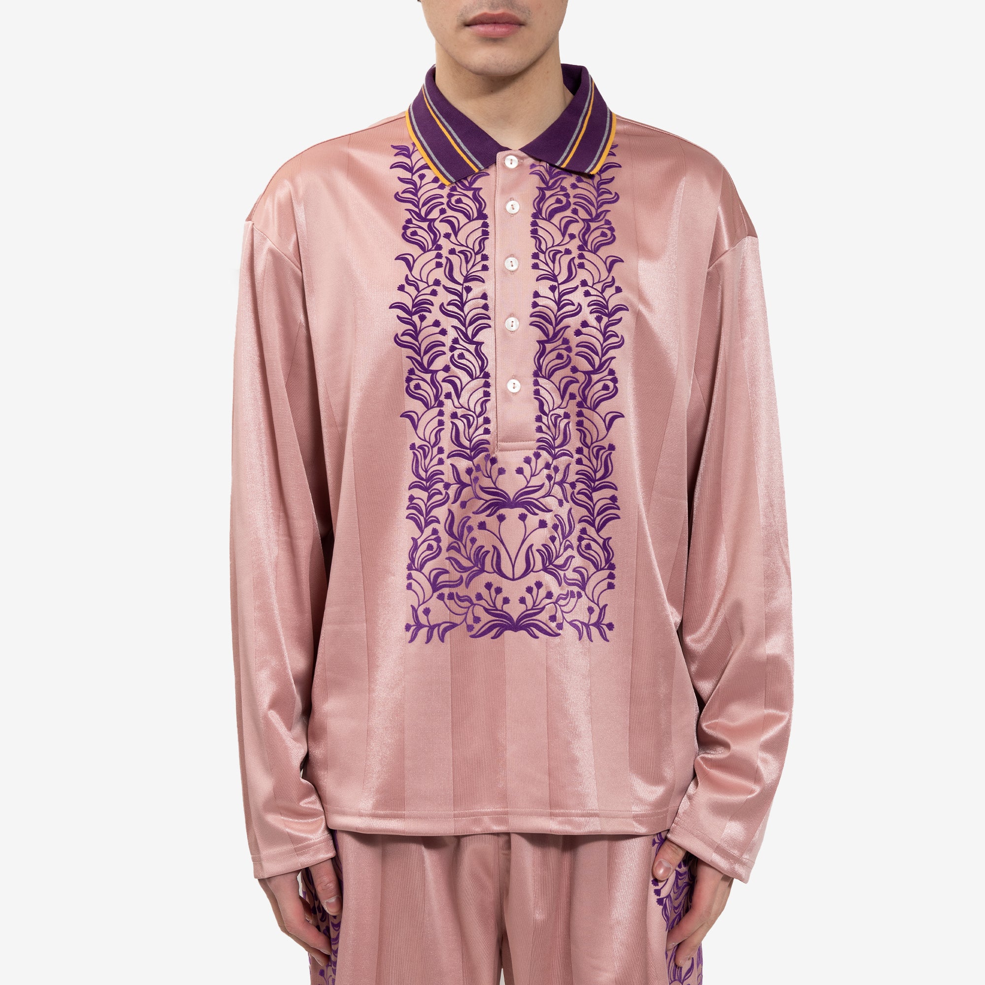 Bluemarble Barong Long Sleeve Polo Pink - 1