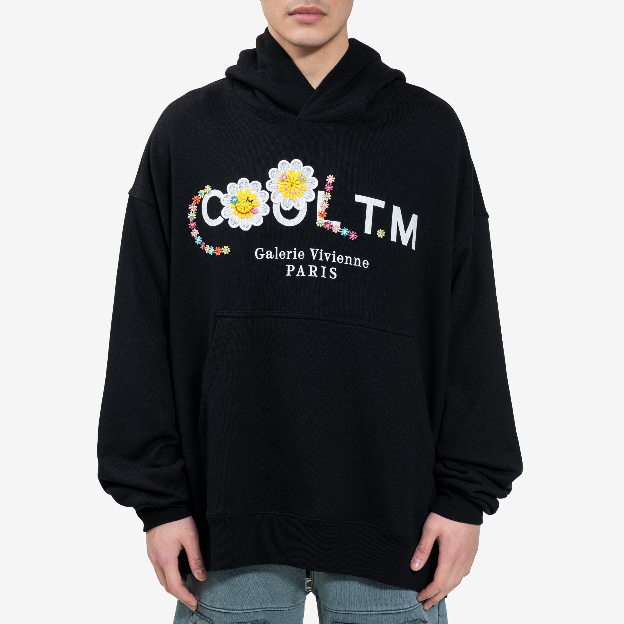 COOL T.M Logo Embroidered Oversize Hoody Black - 1