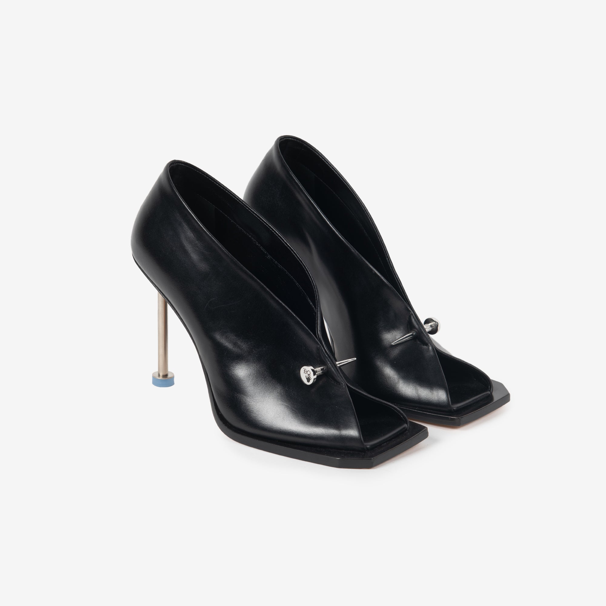 Off - White Womens Nail Peep Toe Heels BLACK - 1