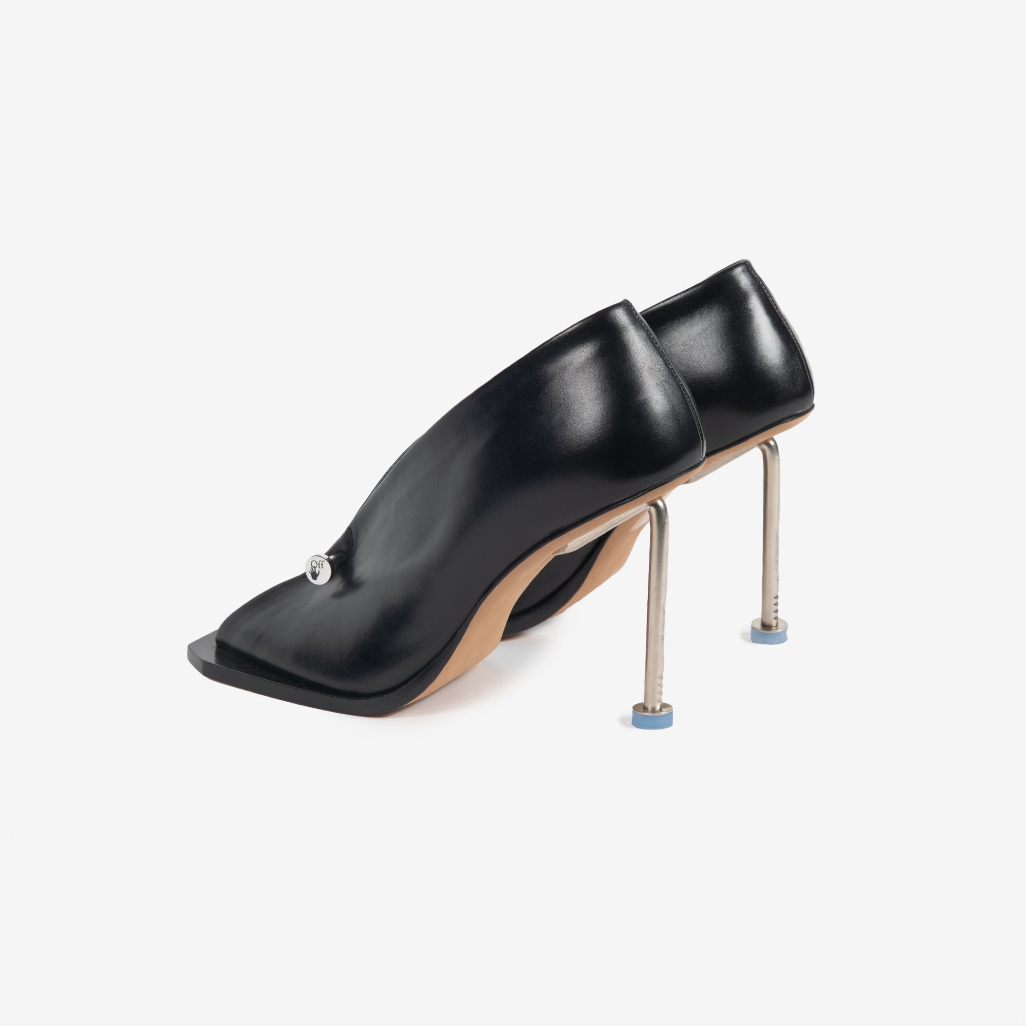 Off - White Womens Nail Peep Toe Heels BLACK - 2