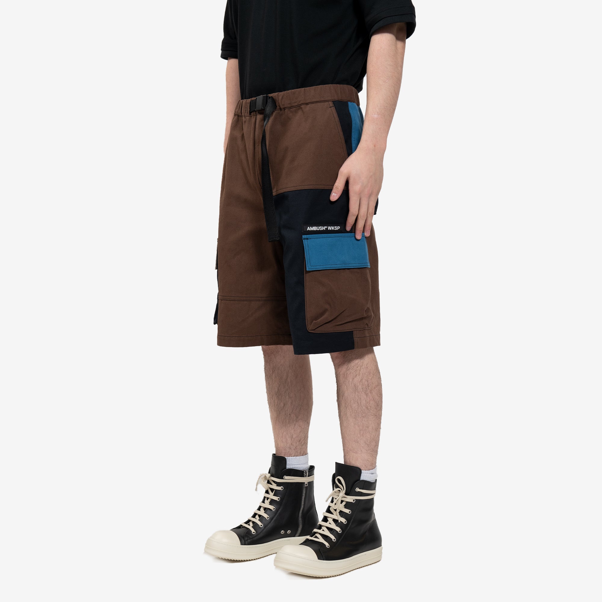 Ambush Panelled Cargo Shorts Brown - 3