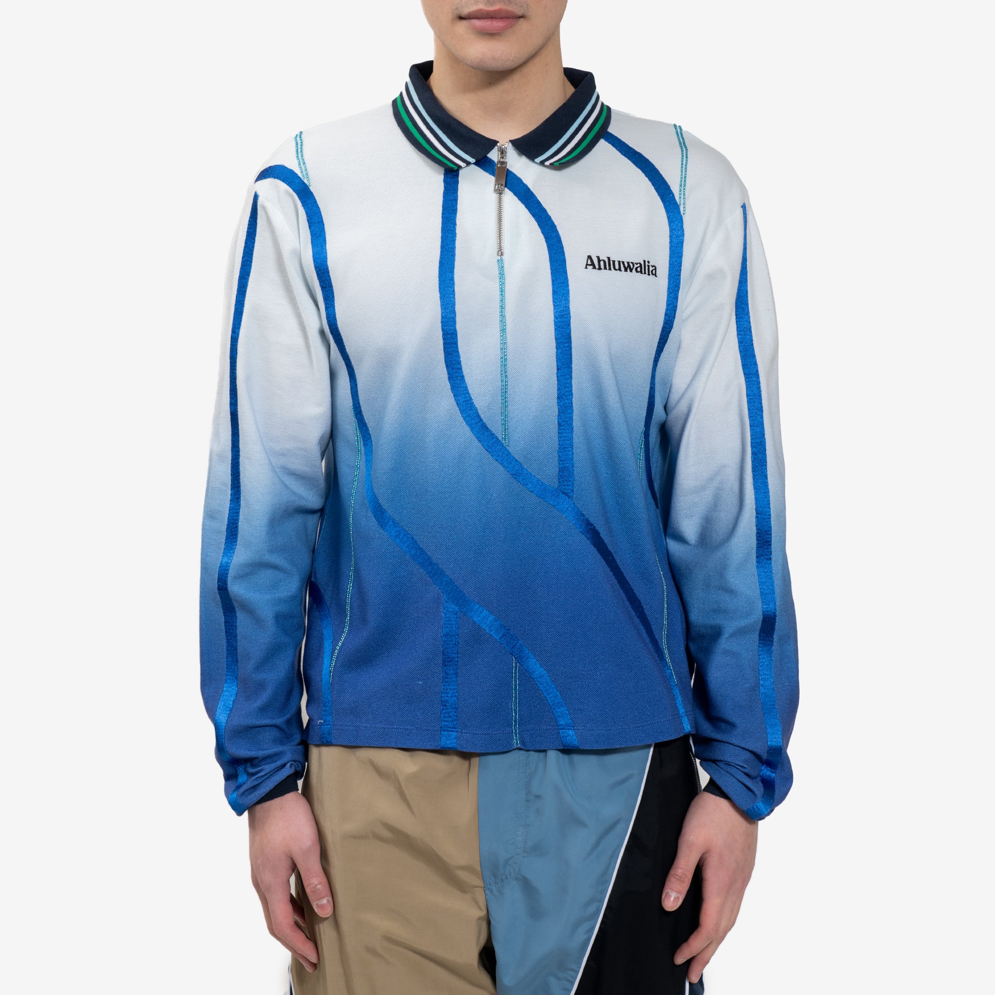 Ahluwalia Expression LS Polo Shirt Blue - 1