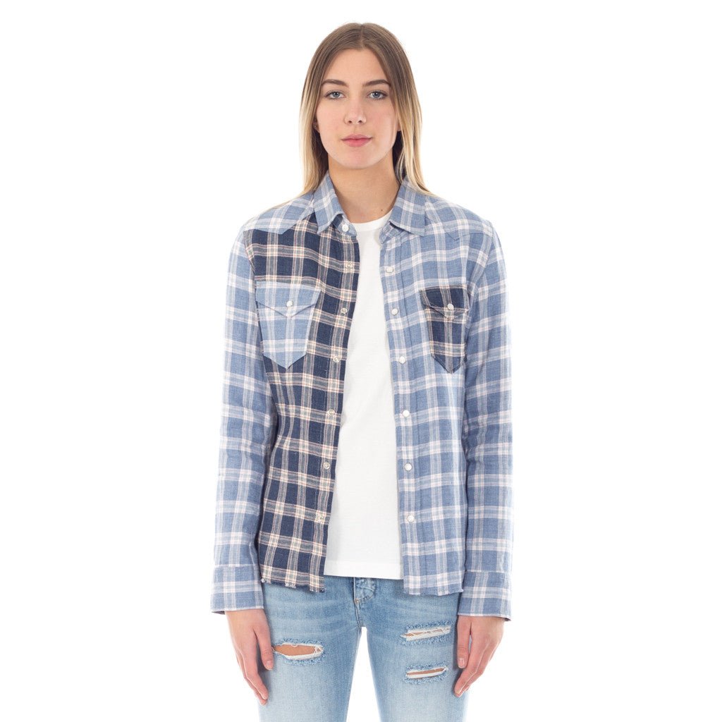 Roar Guns Tape Linen Shirt Blue - 4