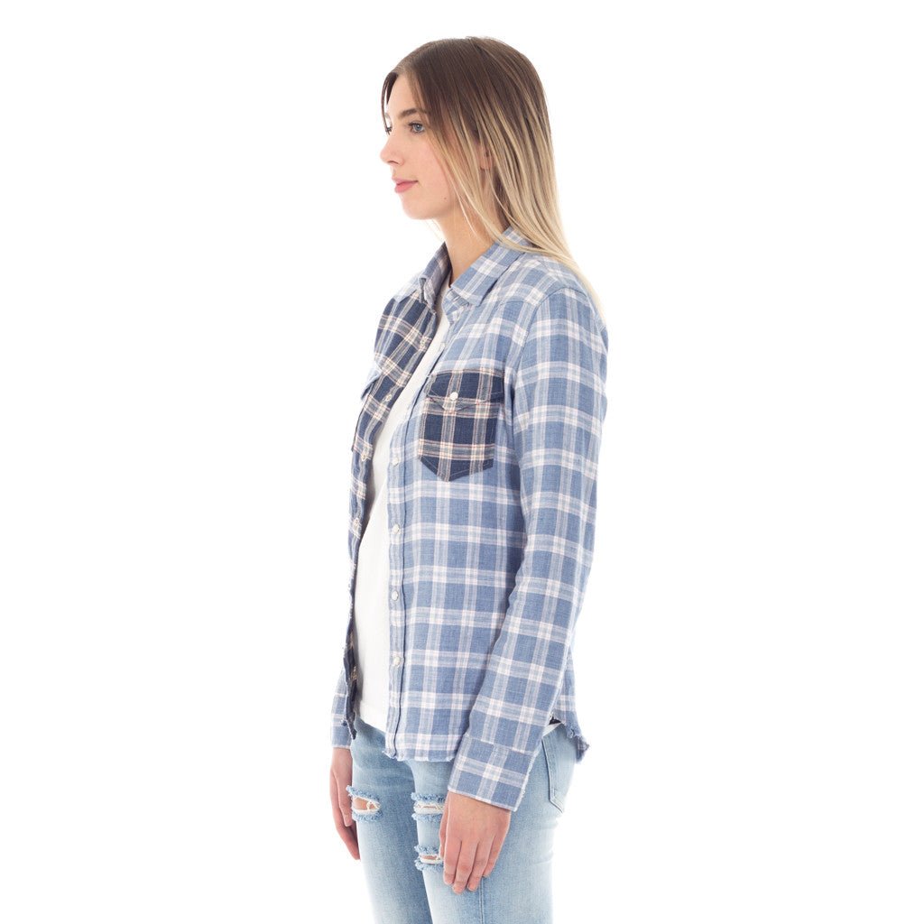 Roar Guns Tape Linen Shirt Blue - 5