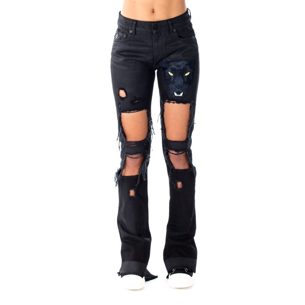 Marcelo Burlon Womens Maive Skinny Fit Jeans Black - 1