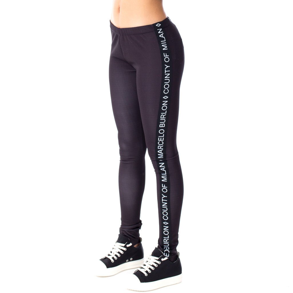 Marcelo Burlon Womens Newen Leggings Black - 2