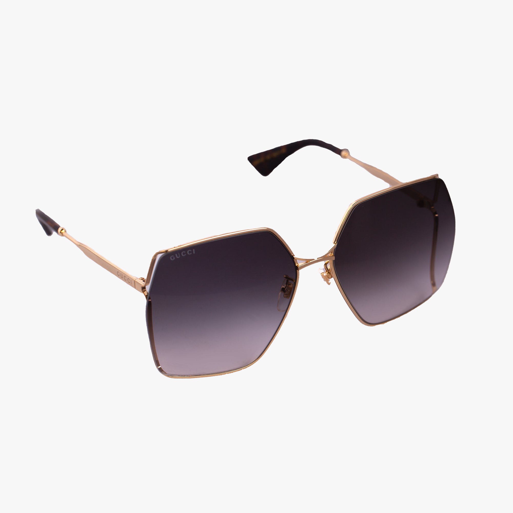 Gucci Eyewear Womens Gold Square Metal Sunglasses Gold - 1