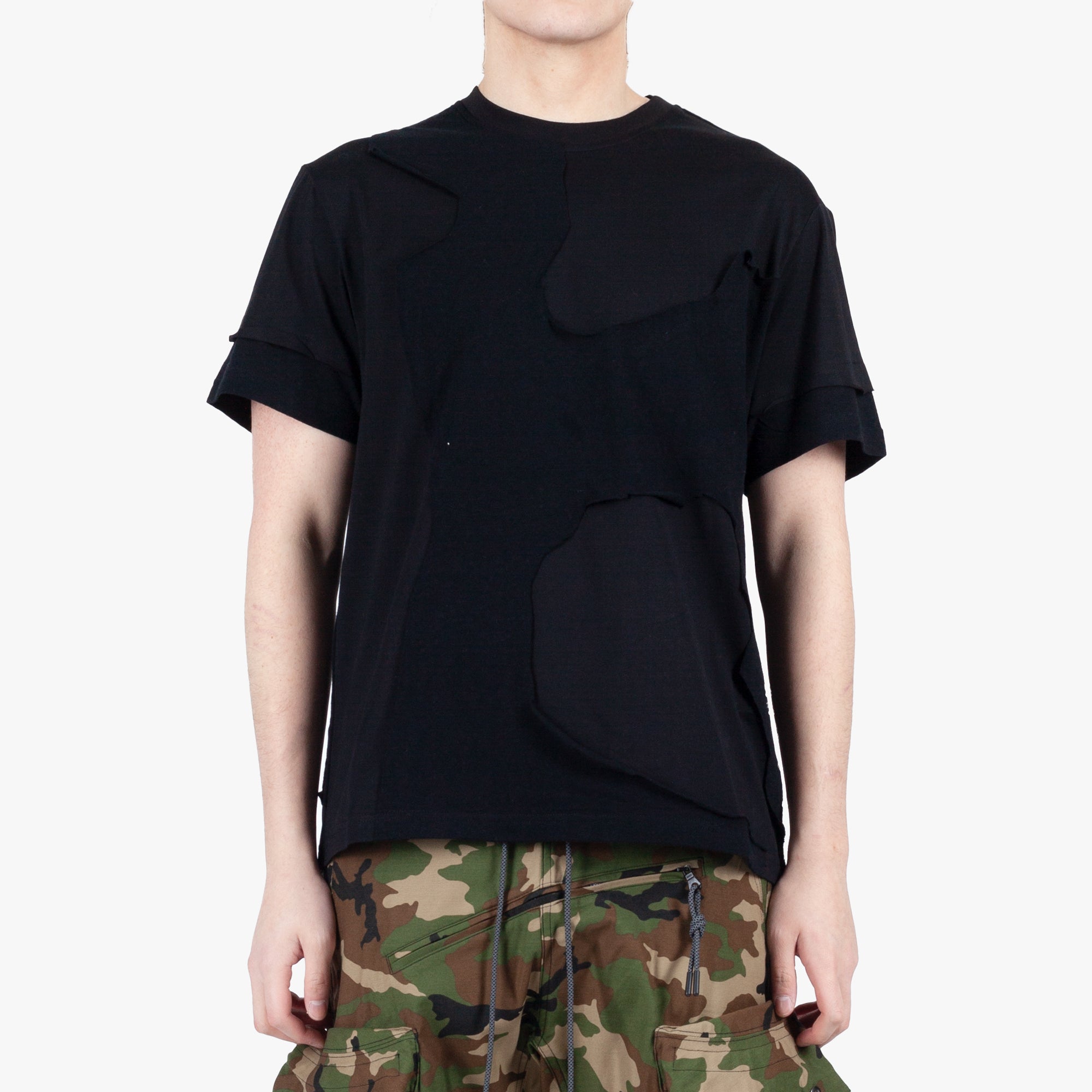 Mostly Heard Rarely Seen Mens Cut me Up Drop Shoulder Tee in Black