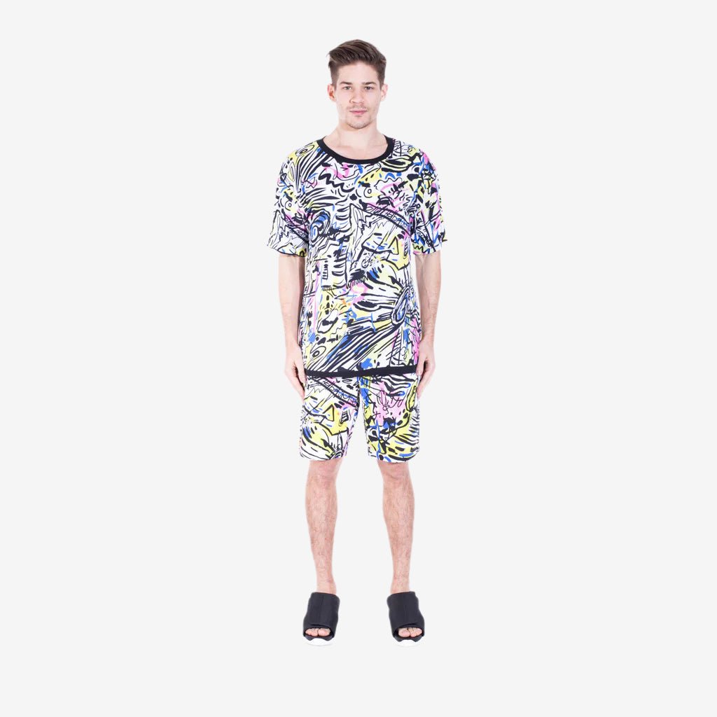 Moschino Multi Color Graffiti Shorts White - 2