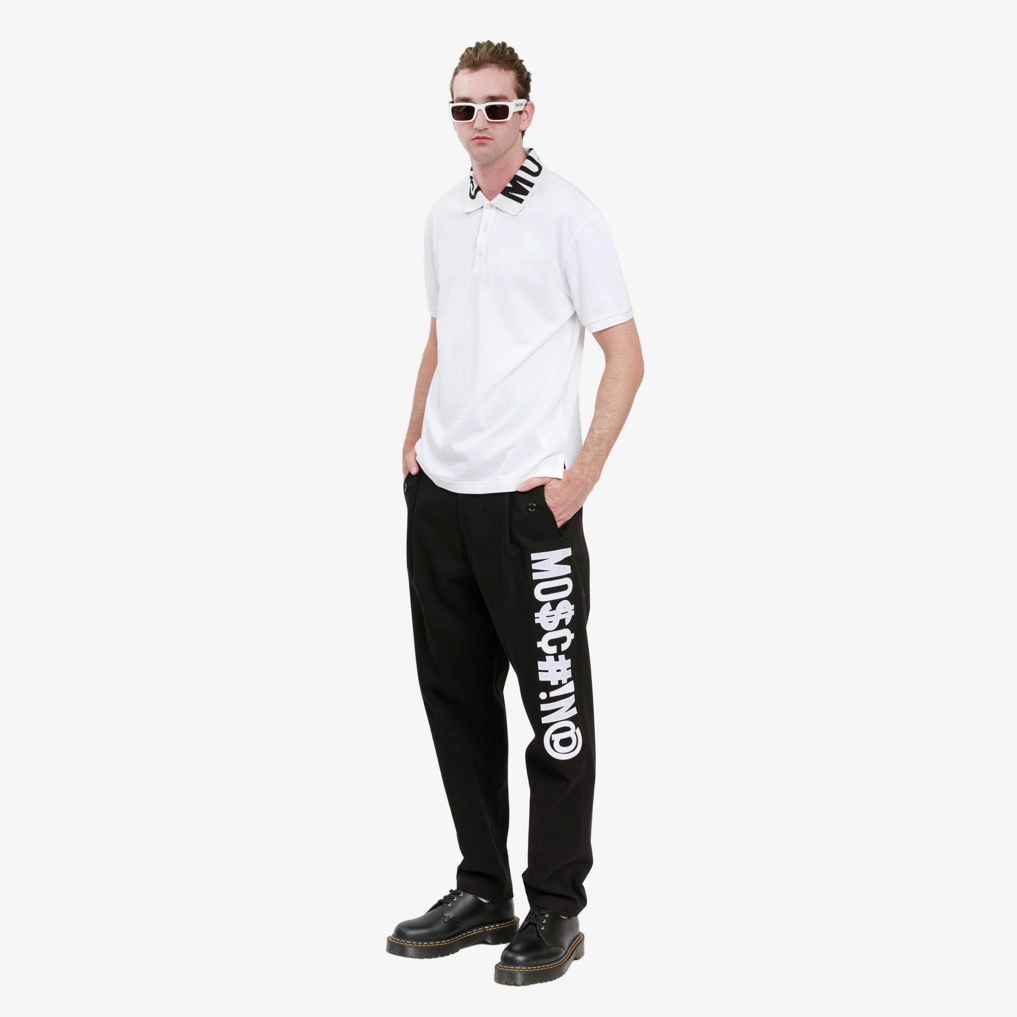 Moschino Punctuation Logo Pants Black - 2