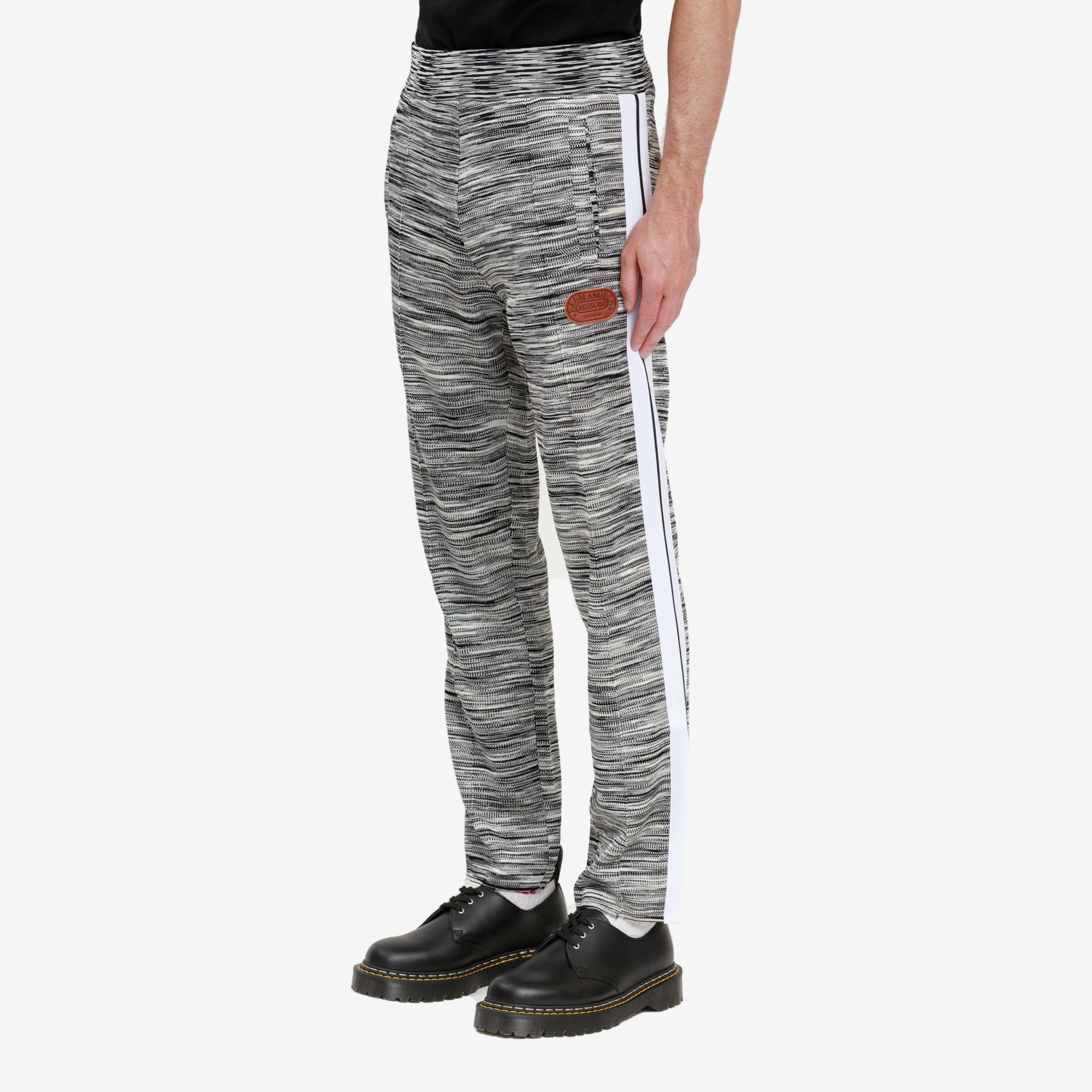 Palm Angels Missoni Knitted Track Pants Melange Grey - 3