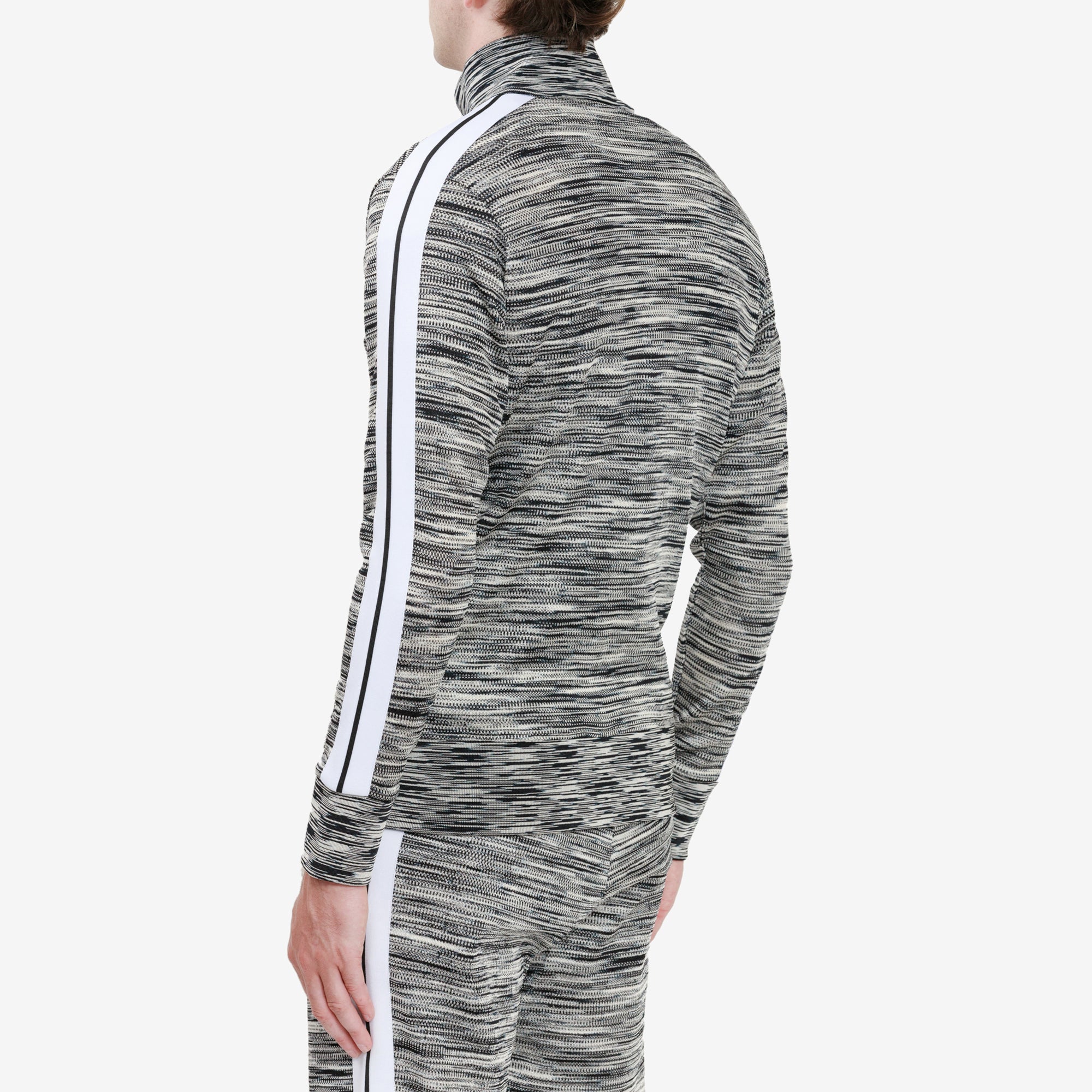 Palm Angels Missoni Knitted Track Jacket Melange Grey - 3
