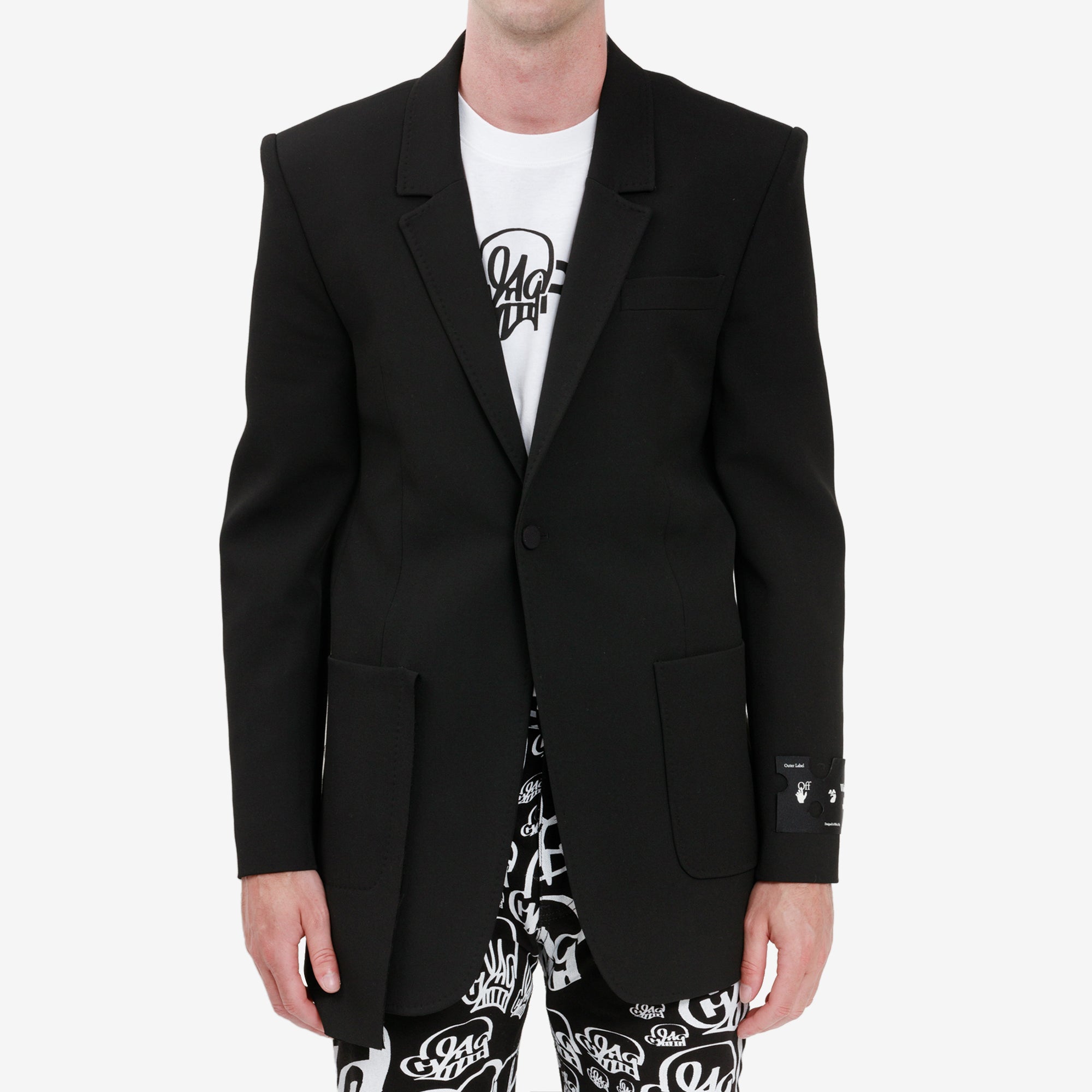 Off - White Excess Pocket Blazer Black - 1