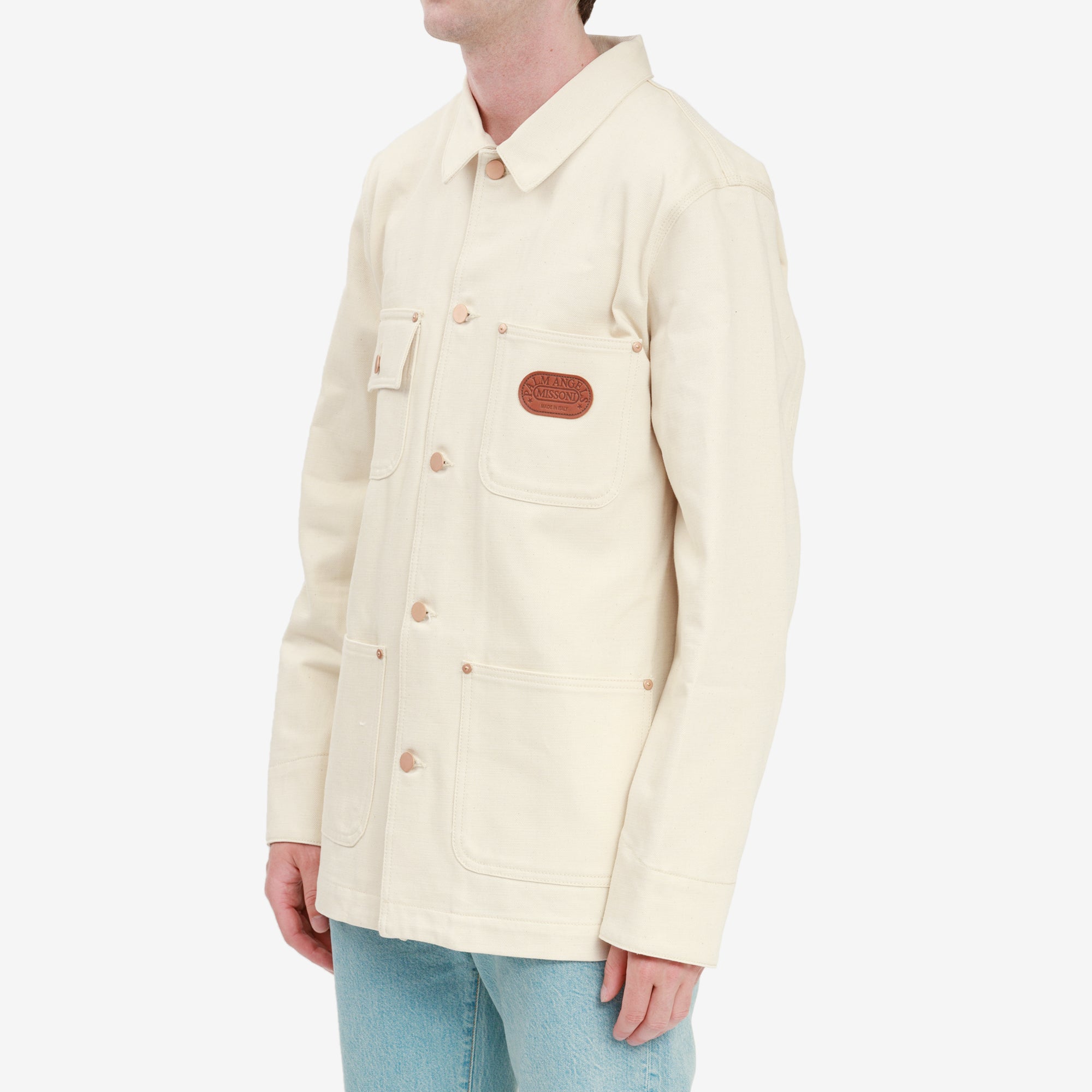 Palm Angels Missoni Melted Logo Denim Jacket Off White - 3