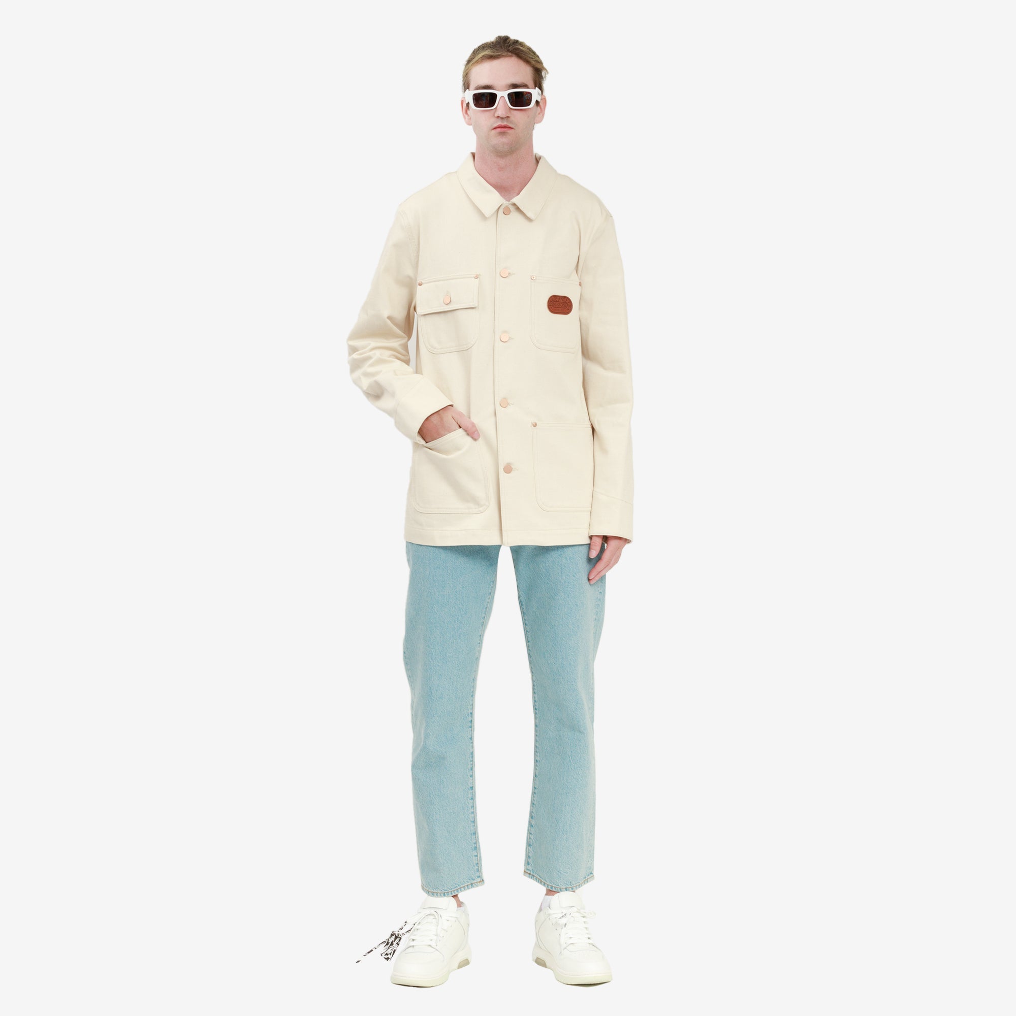 Palm Angels Missoni Melted Logo Denim Jacket Off White - 2