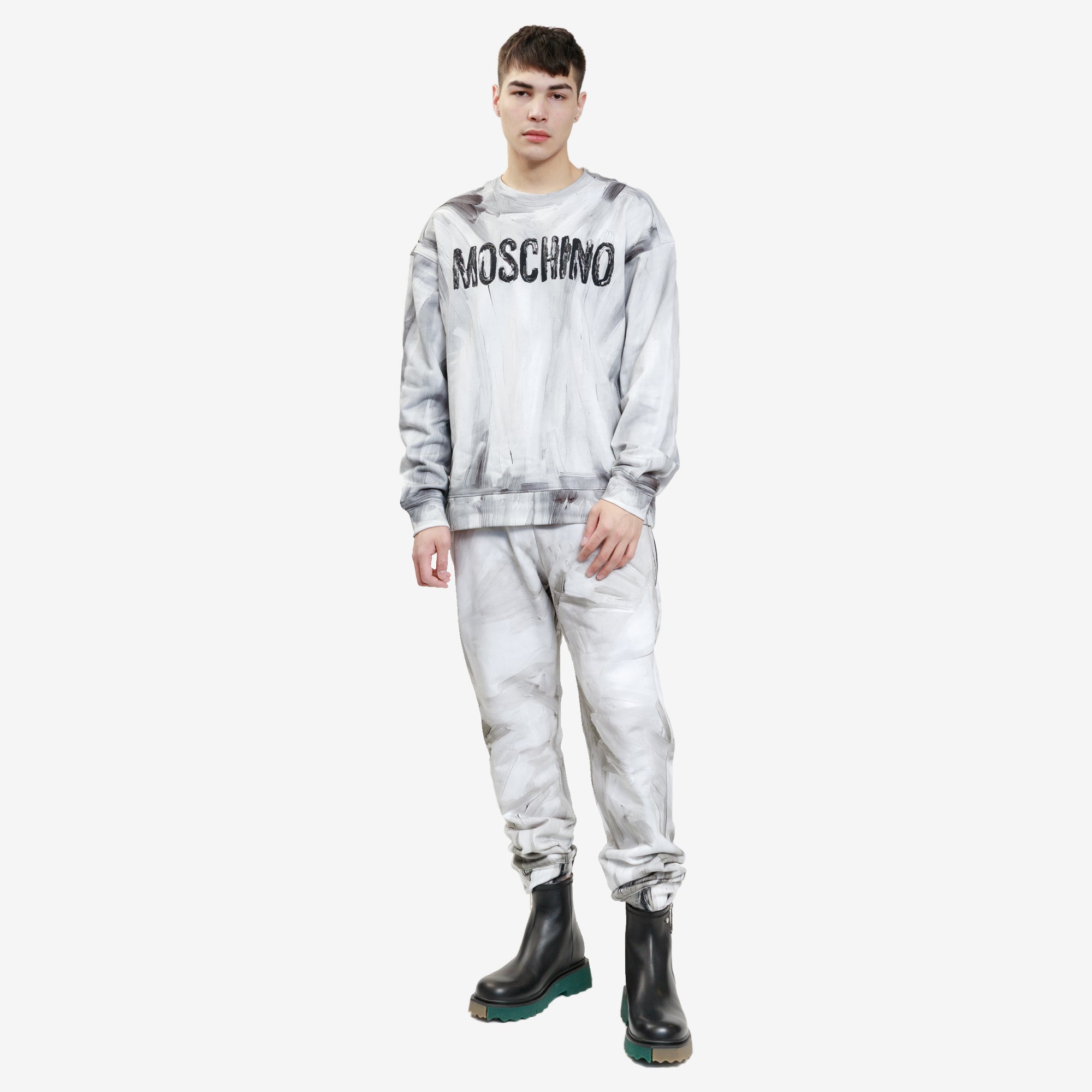 Moschino Paint Brush Sweatpants Grey - 2