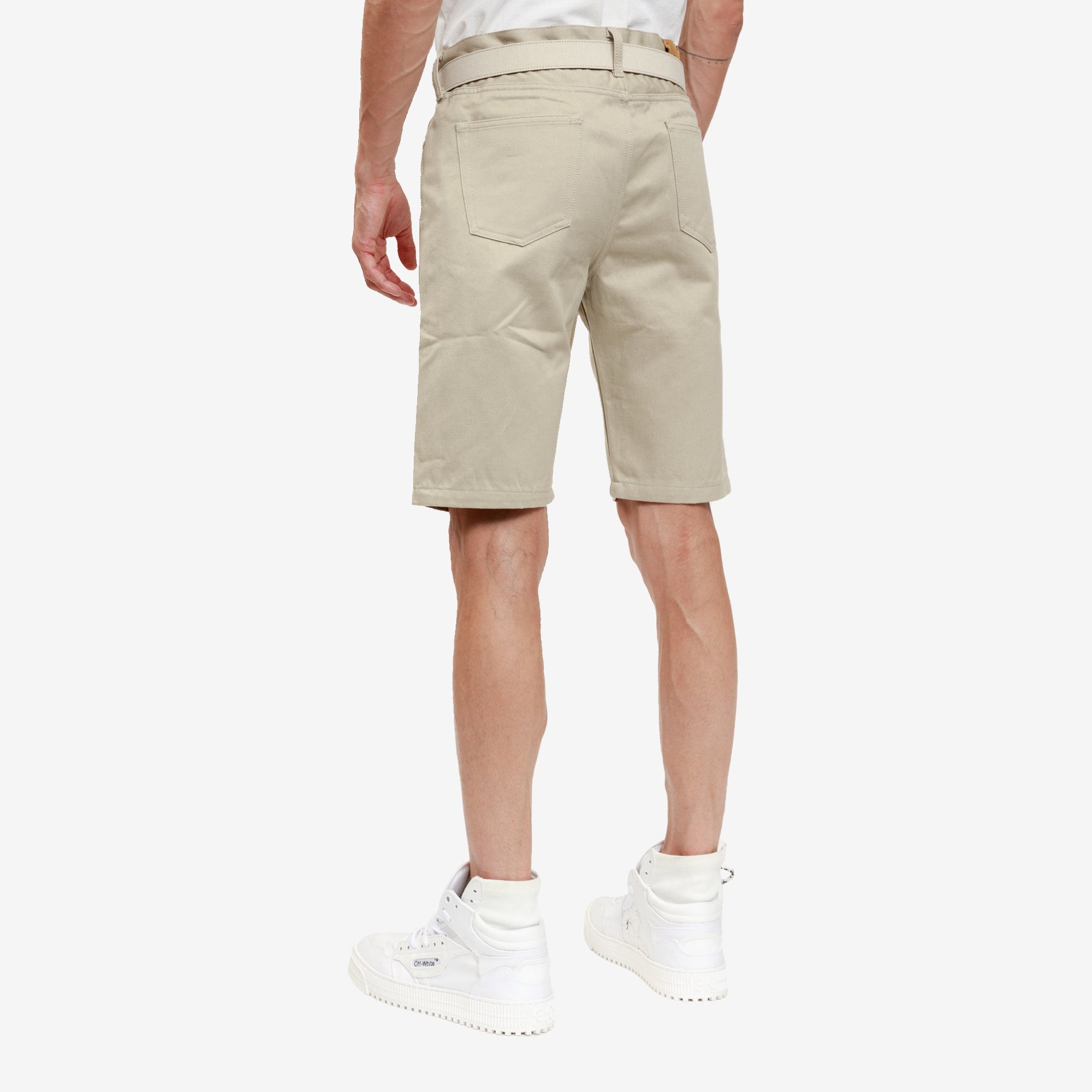 Off - White Belt Slim Low Crotch Shorts Abbey Stone - 4