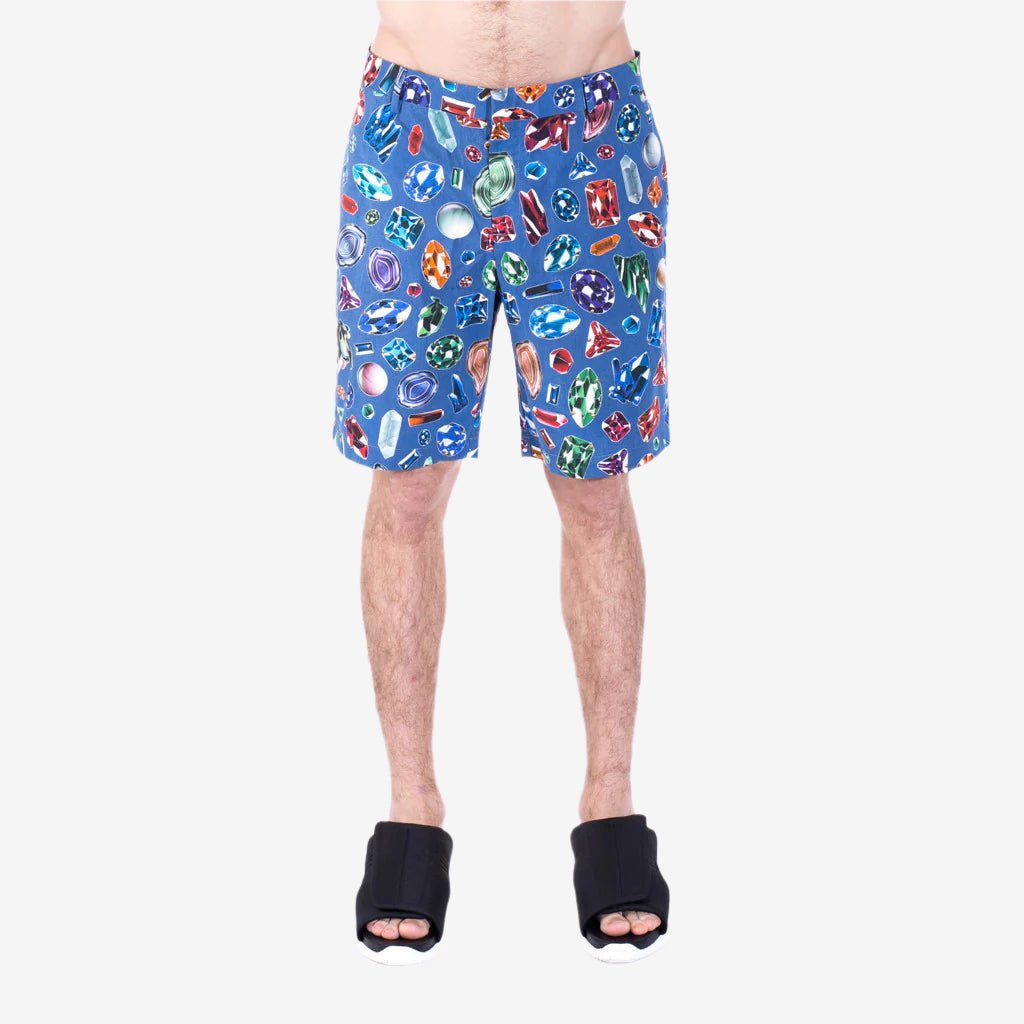 Moschino Diamond Jewel Shorts Blue - 1