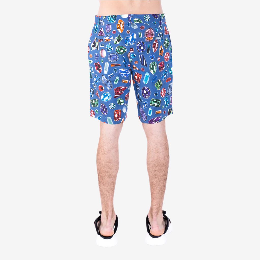 Moschino Diamond Jewel Shorts Blue - 3