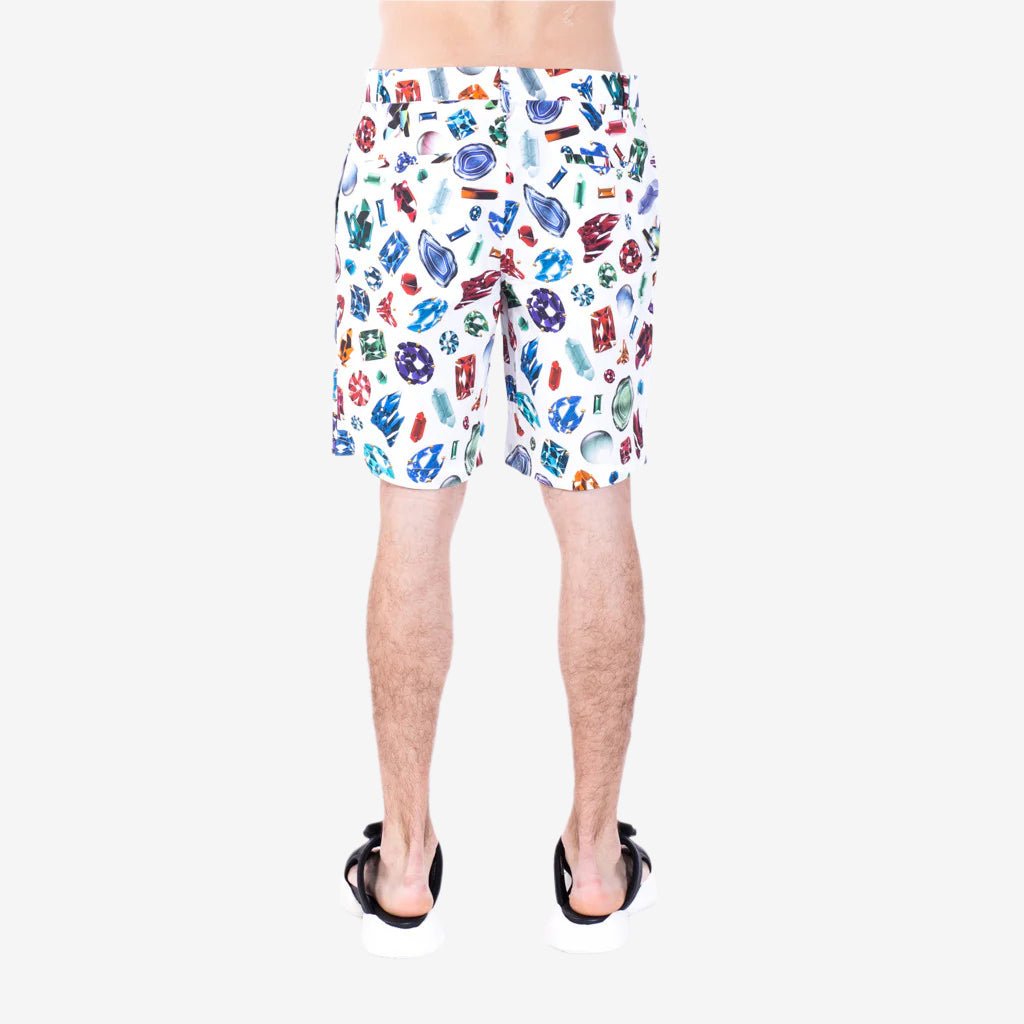 Moschino Diamond Jewel Shorts White - 3