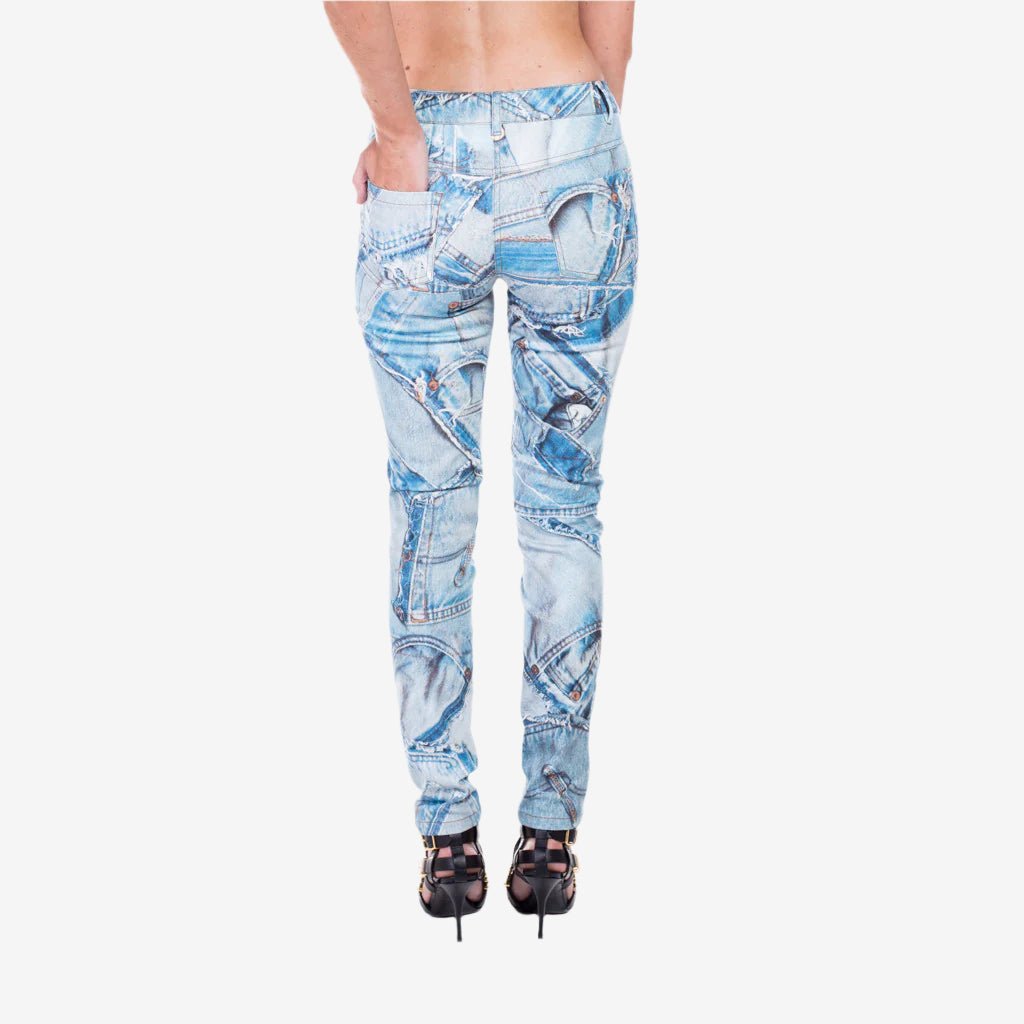 Photo of Moschino Womens Denim Printed Jeans - 4